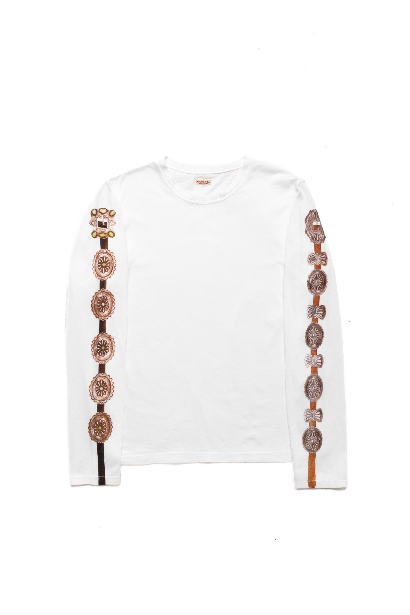 20/-Jersey Long Sleeve T (Concho Belt Sleeve) - White