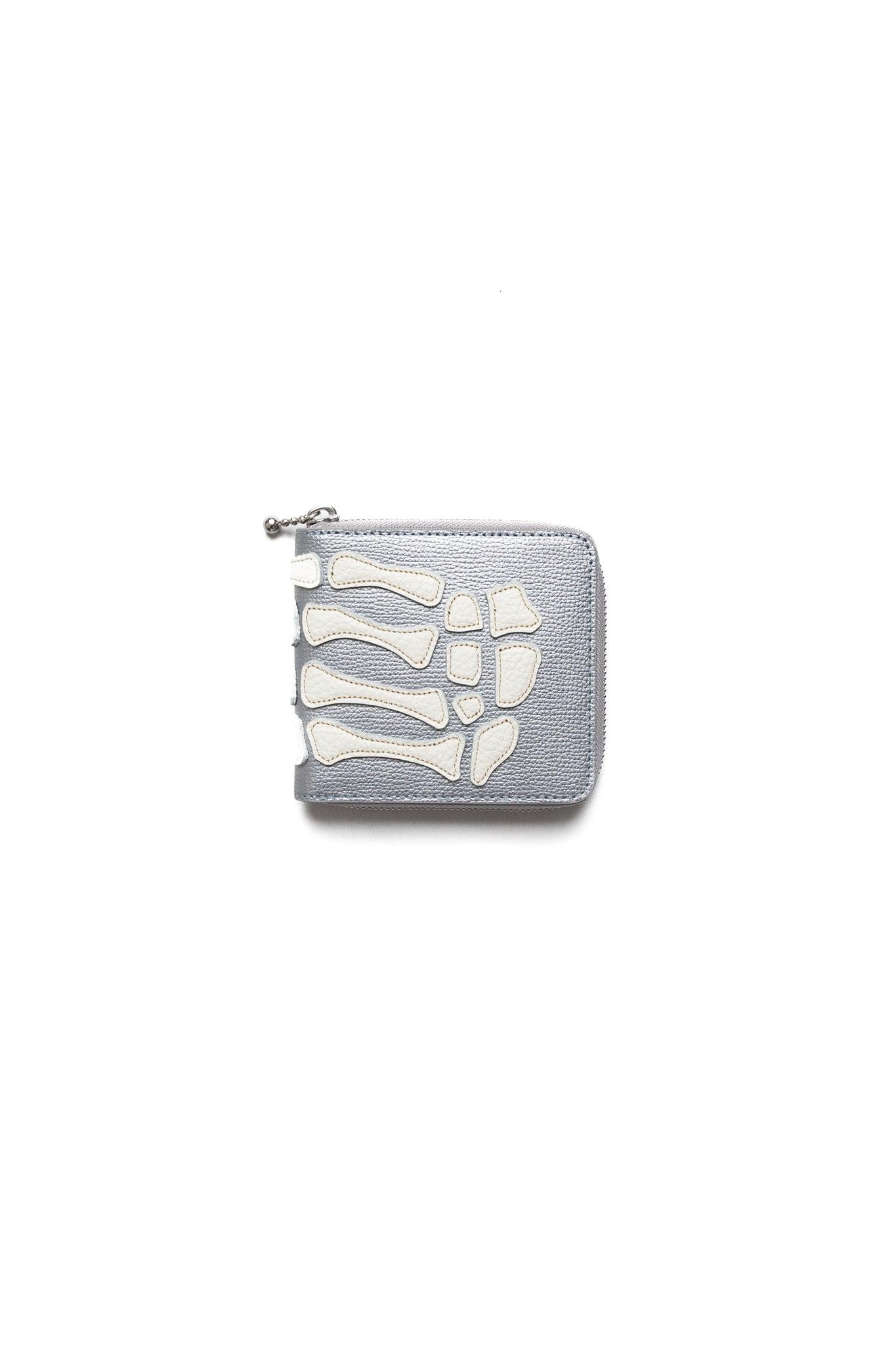 THUMB-UP BONE HAND ZIP Wallet - Silver