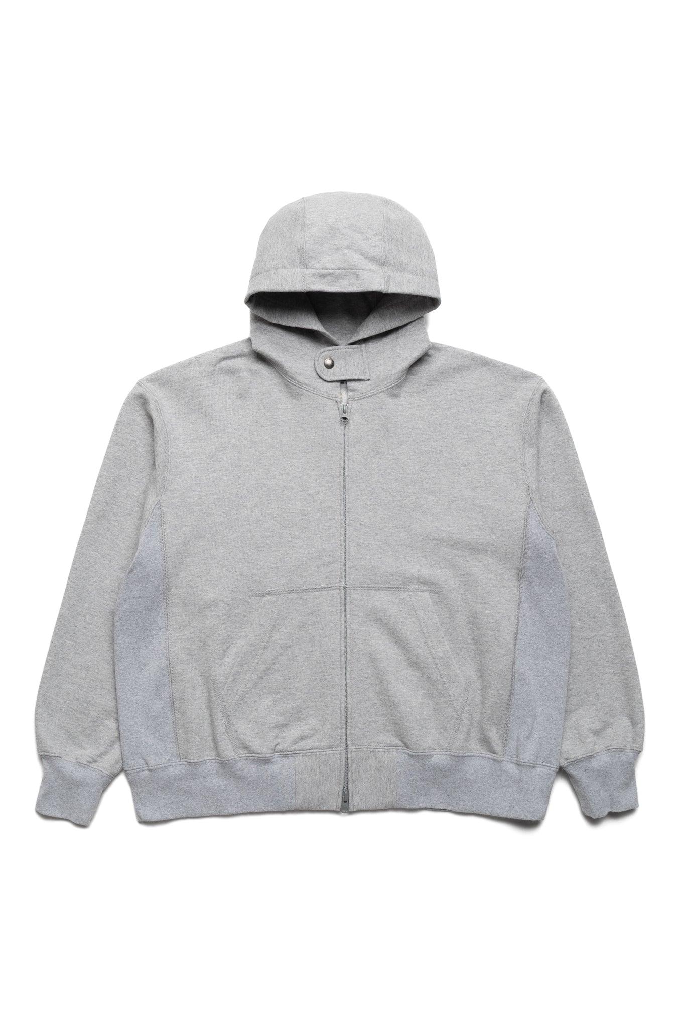 Zip Hoodie Solid Cotton French Terry - Heather Grey