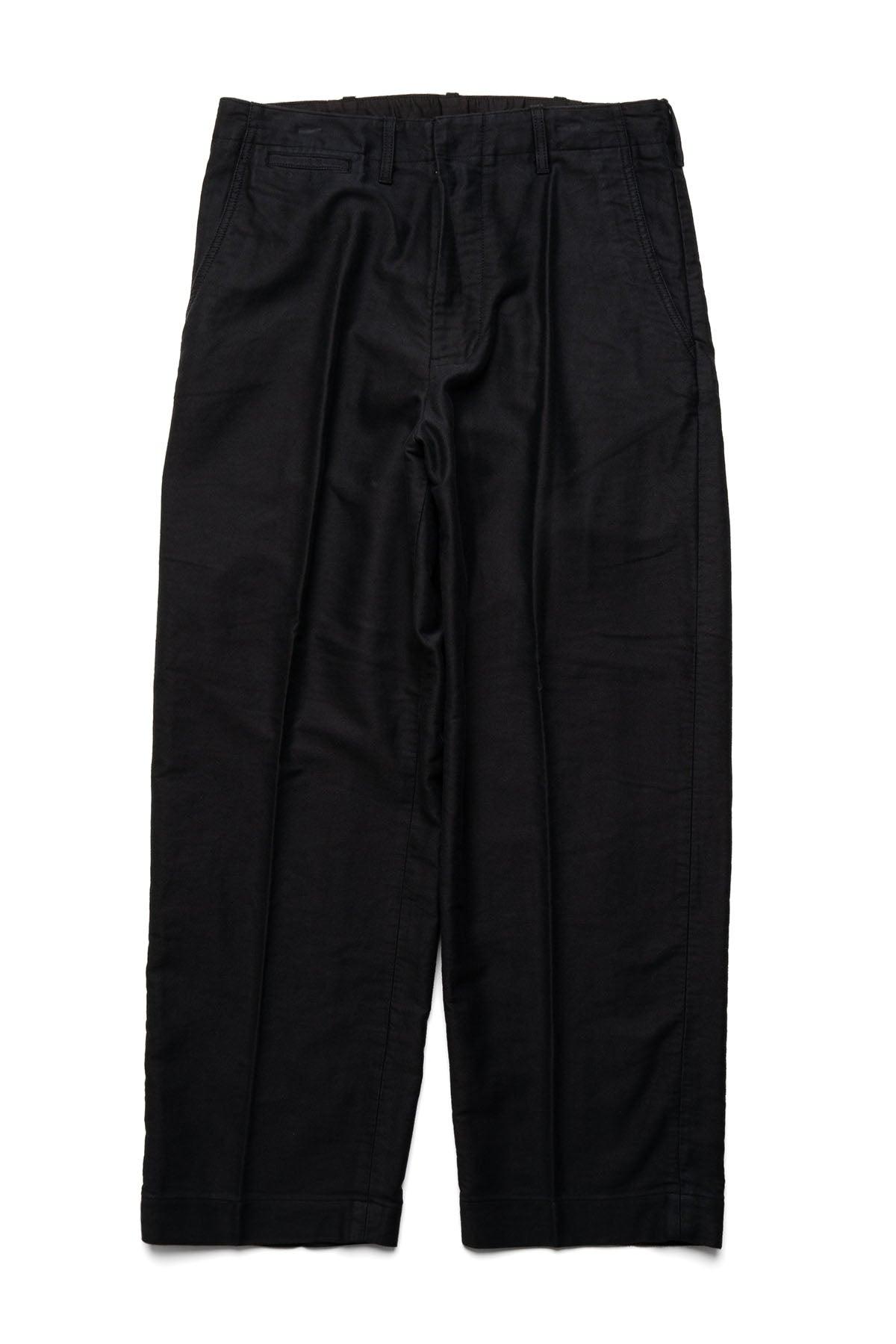WORK Trousers Cotton Silk Back Sateen - Black