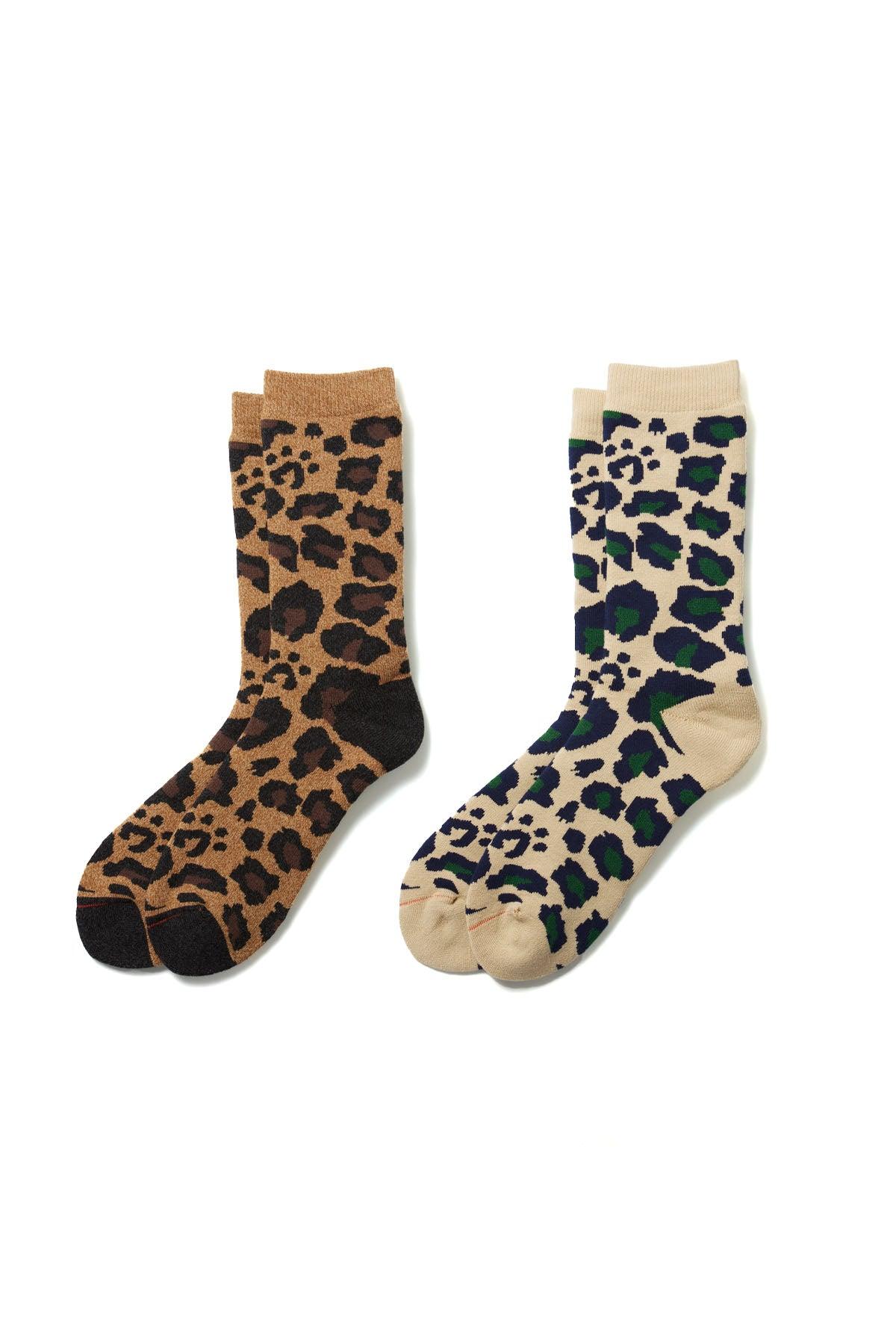 Pile Leopard Crew Socks