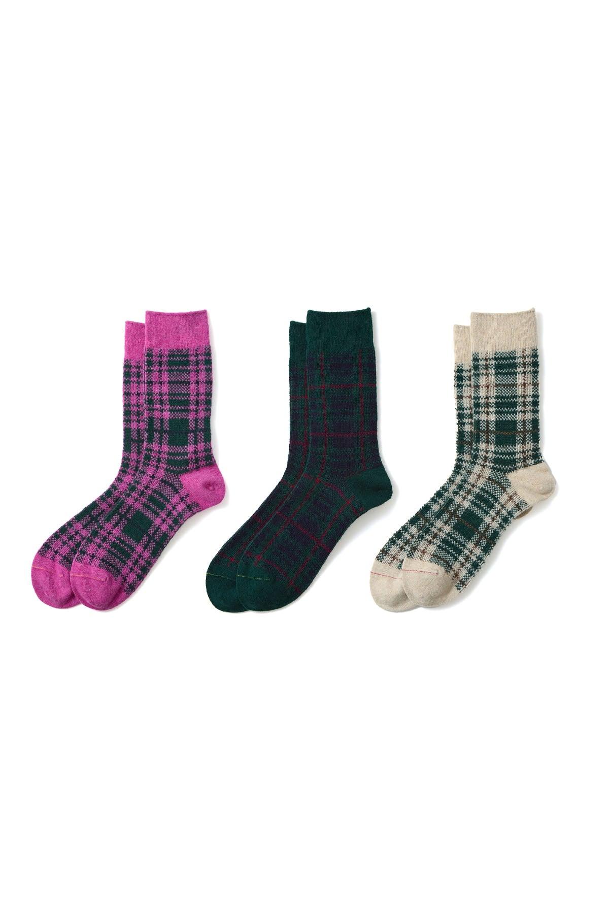 Check Pattern Merino Socks
