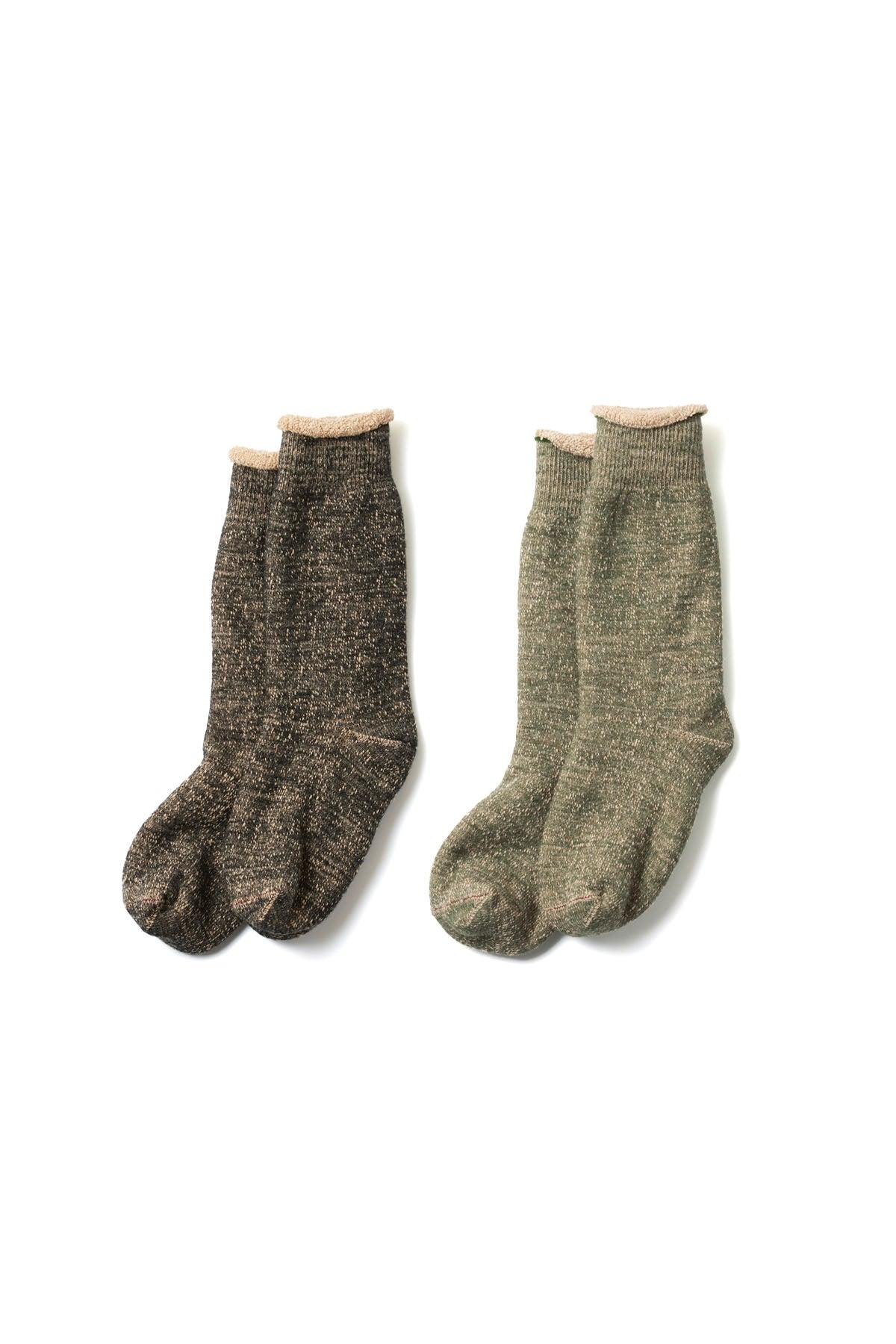 Double Face Crew Socks - Merino Wool & Brown OG