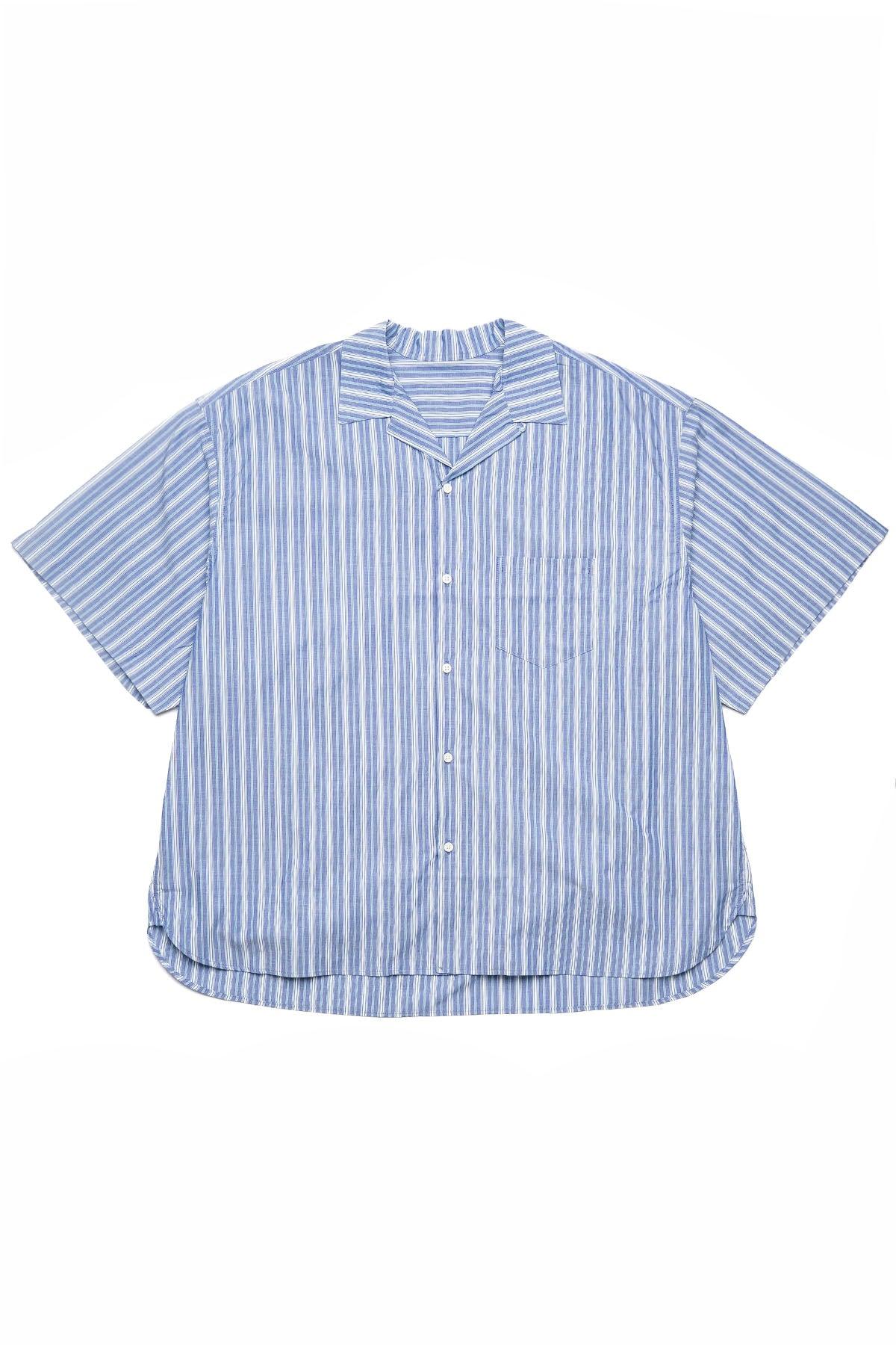 Re-Engineered Overshirt Short Sleeve - Deadstock Blue Stripe