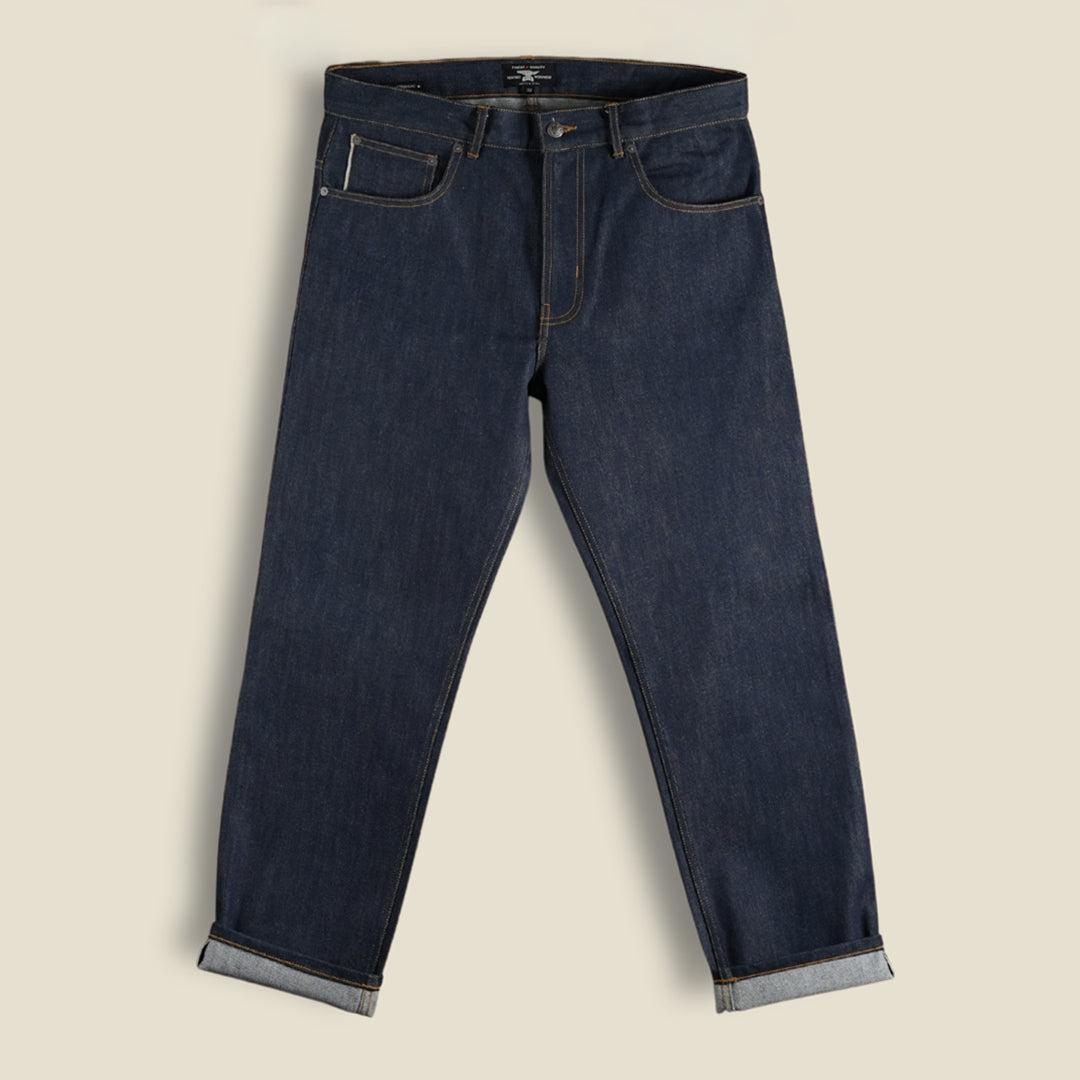 15 Oz Blue Blood Five Pocket 2.0 Selvedge Denim For Men ( Slim Straight)
