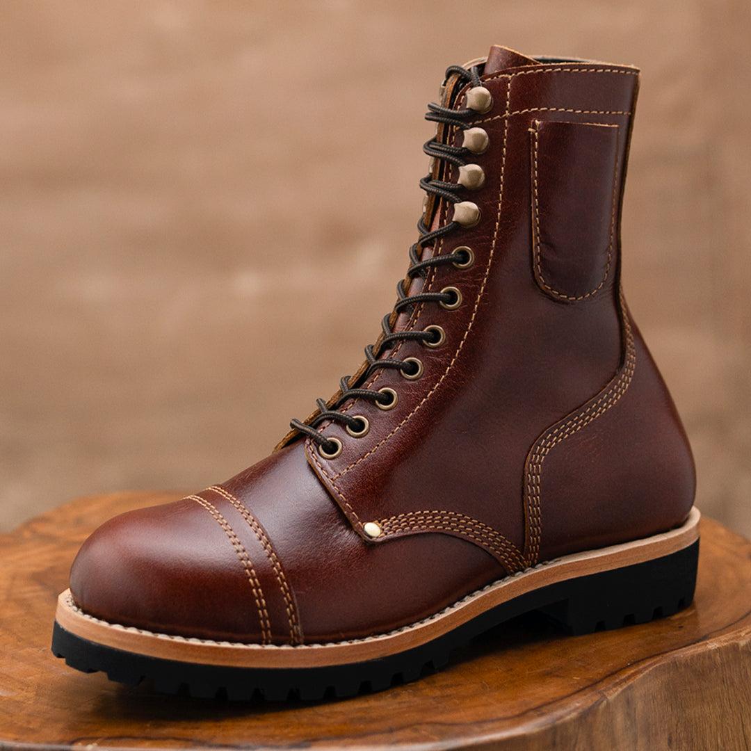 Combat Boots 8" (Saddle Tan) Goodyear Welted