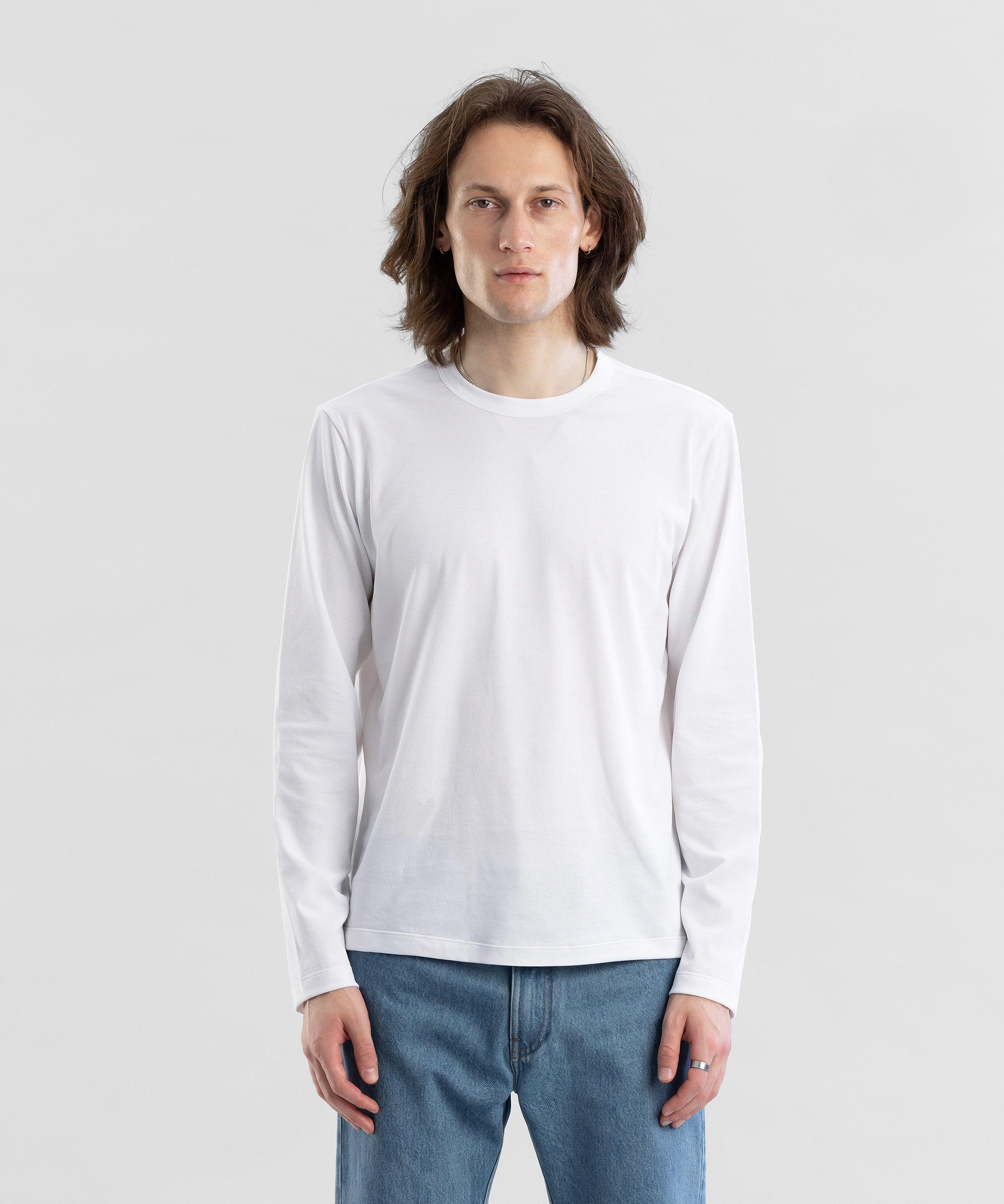 Refined 160 LS White Men's Crewneck T-shirt