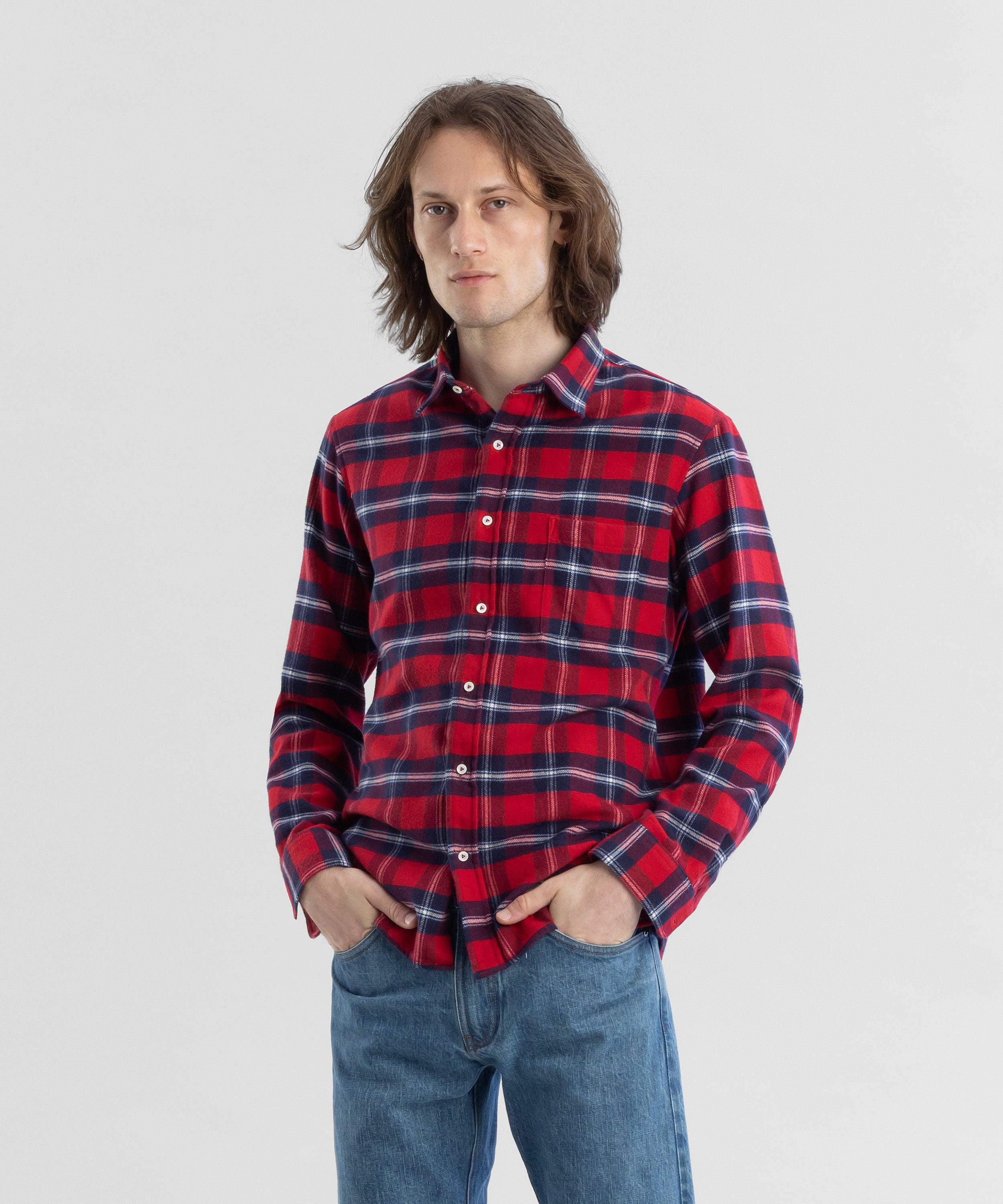 Flannel 160 Red Plaid Men's Shirt
