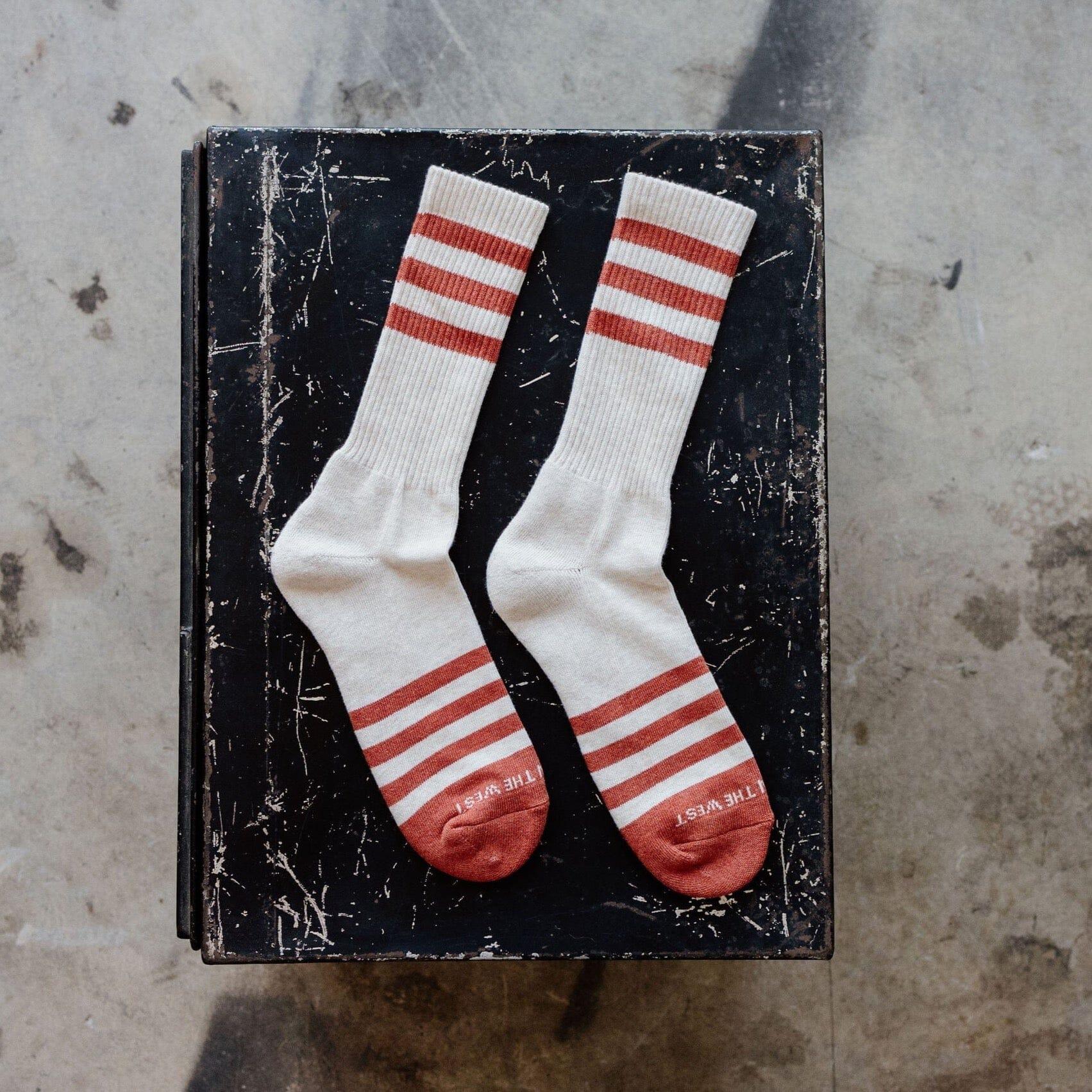 Heather Stripe Socks - Brick