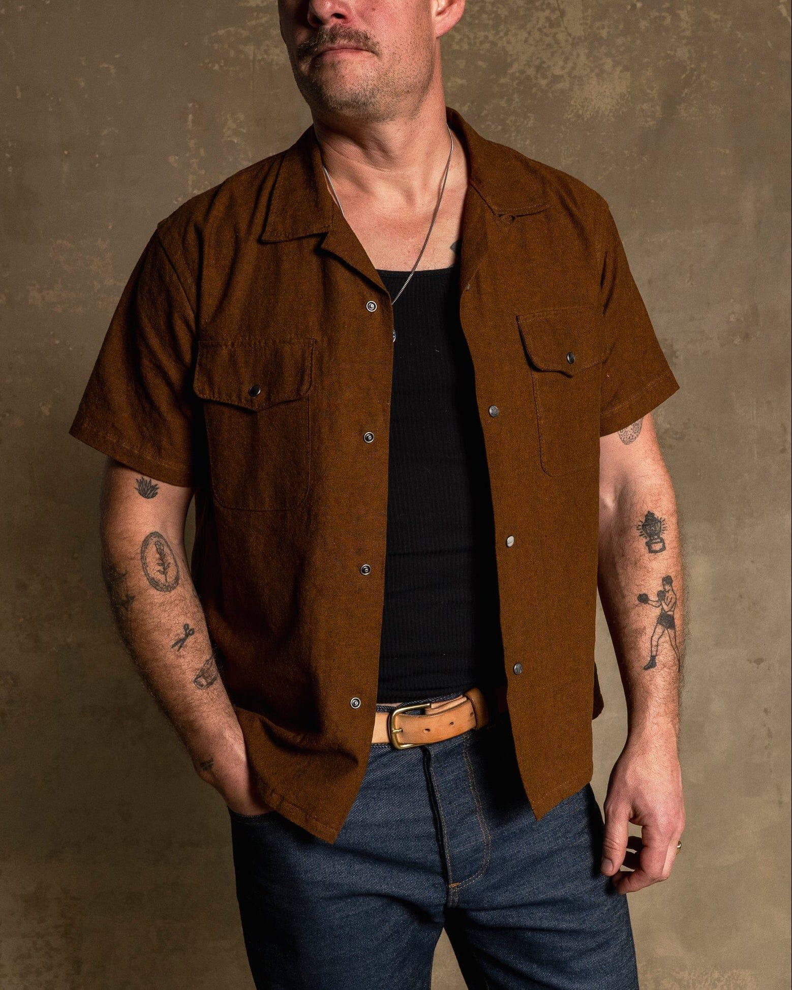 Wally Camp Shirt - Bark Pearl Snap