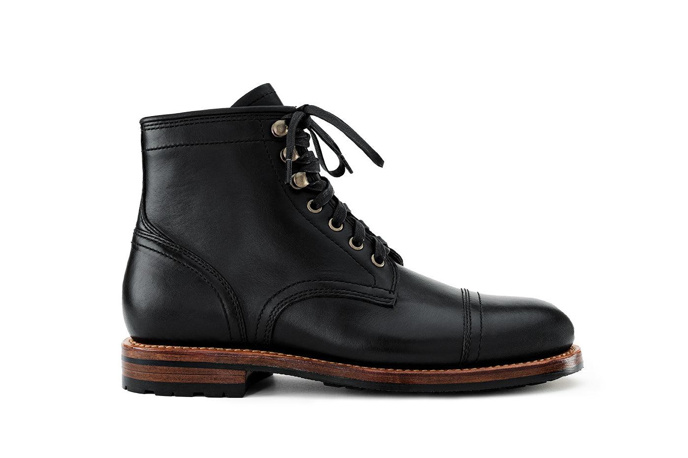 Ernest Cap Toe Boot Black