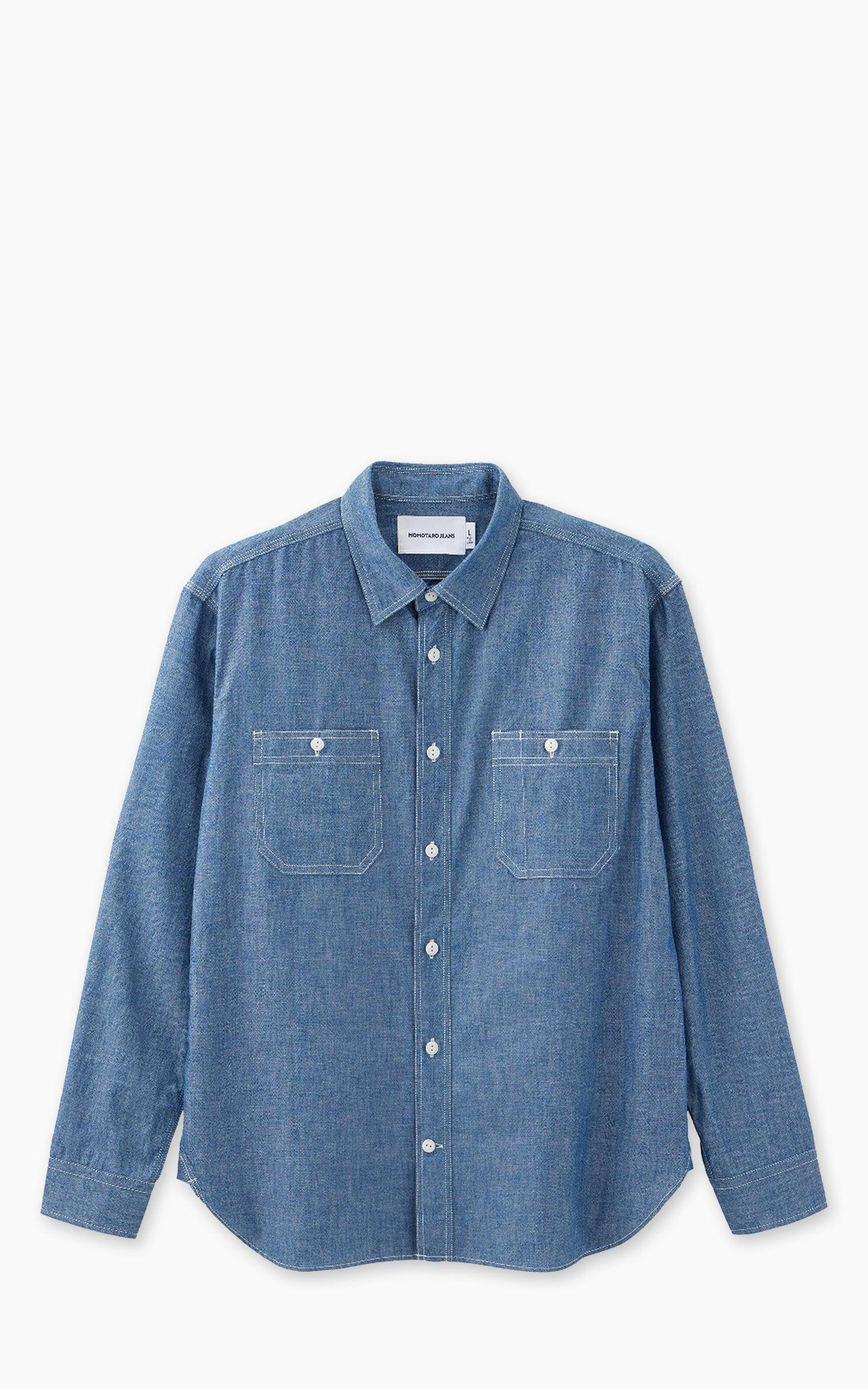 MMLS1001 Triple Stitch L/S Chambray Shirt Indigo