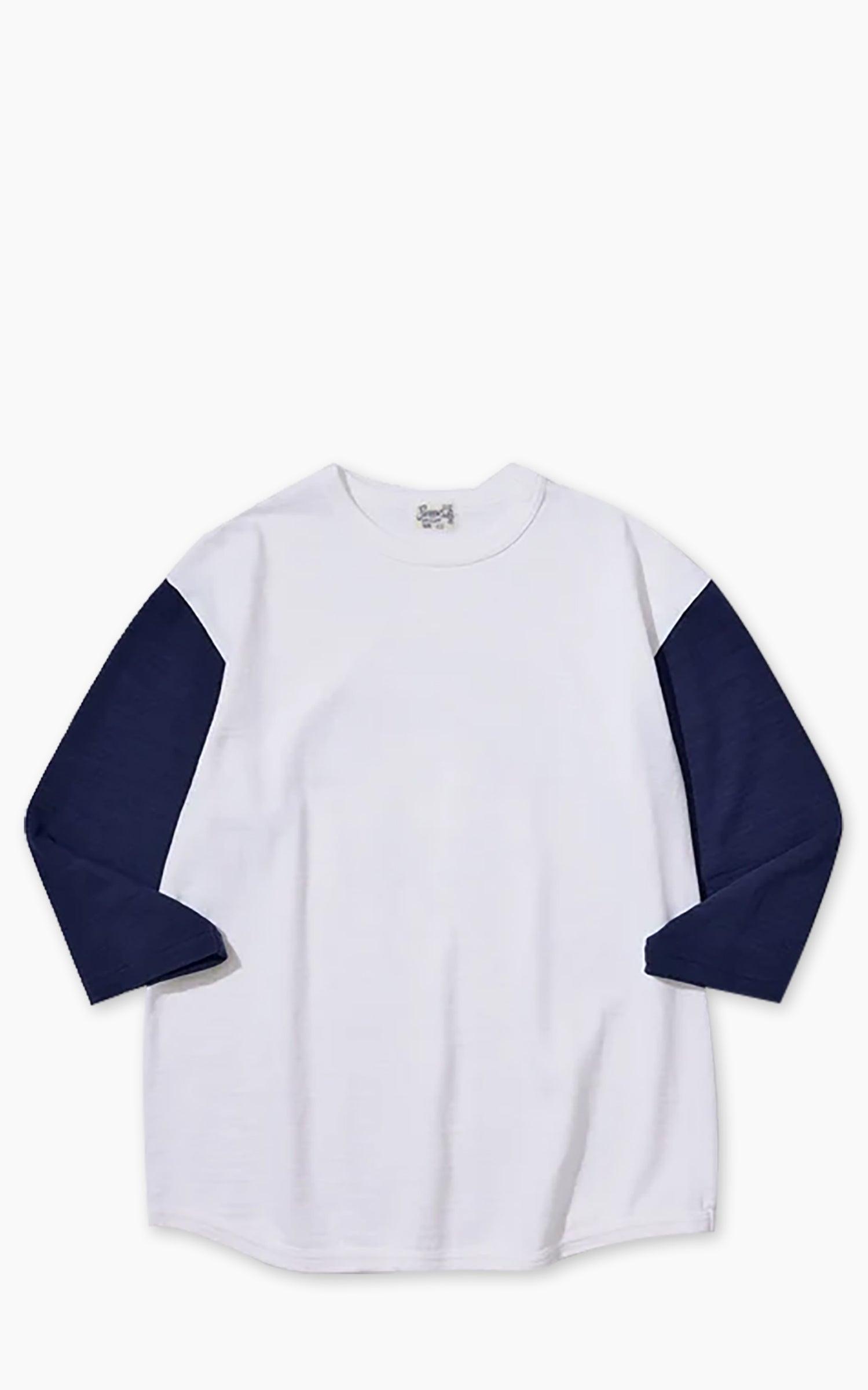 26W-PBT-TT Five-Quarter Sleeve T-Shirt White/Navy