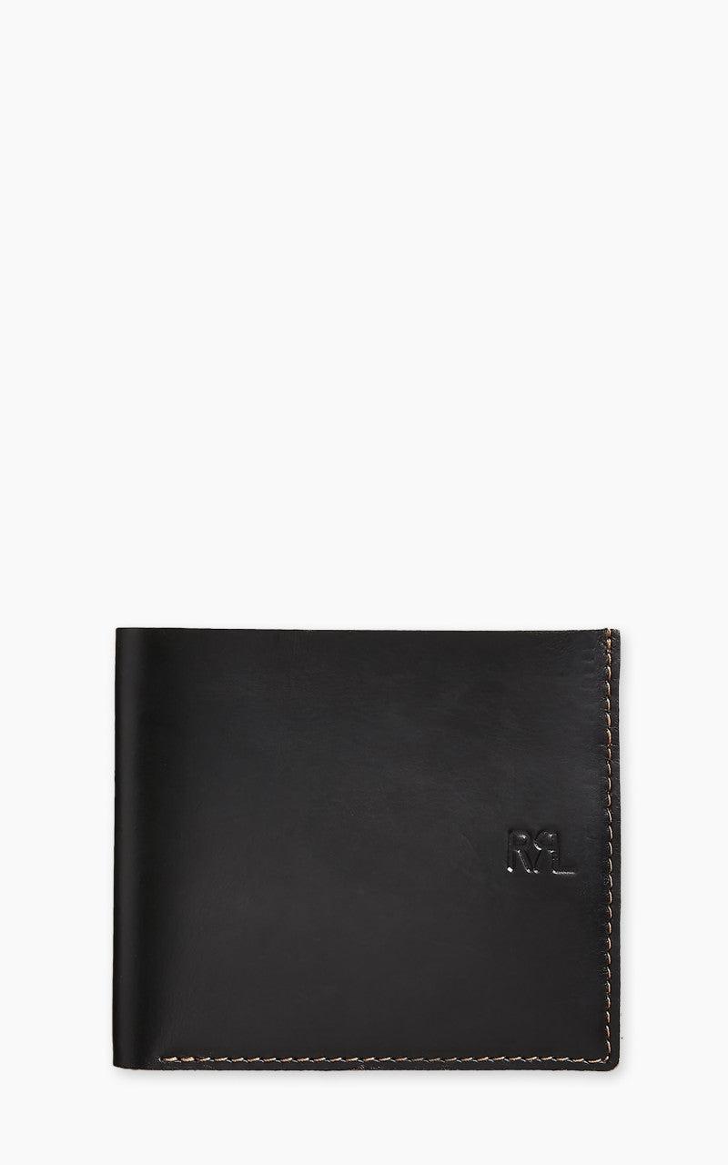 Leather Billfold Wallet Black Over Brown