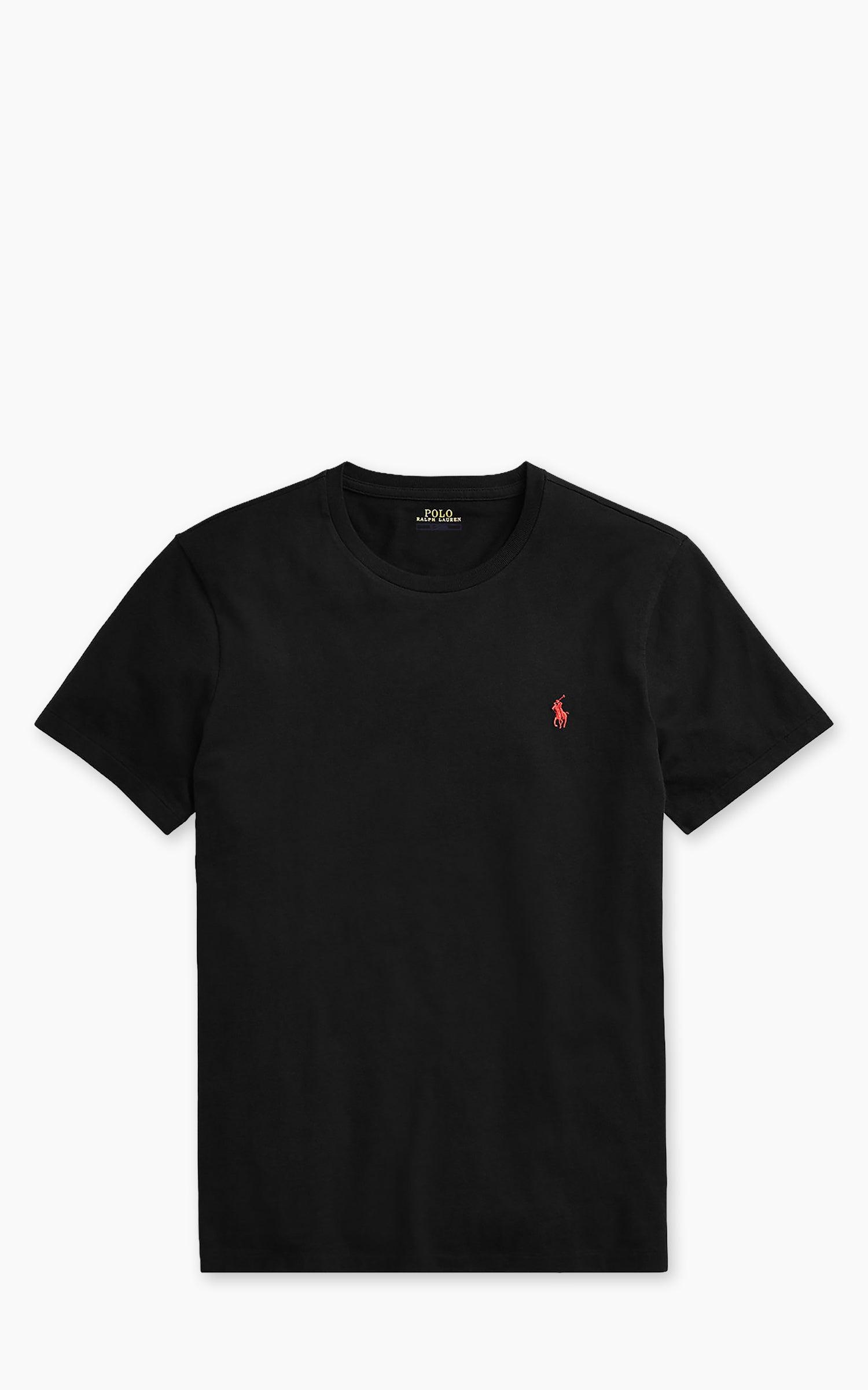Custom Slim Fit Jersey Crewneck T-Shirt Black