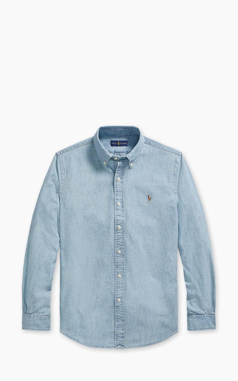 Custom Fit Chambray Shirt Blue