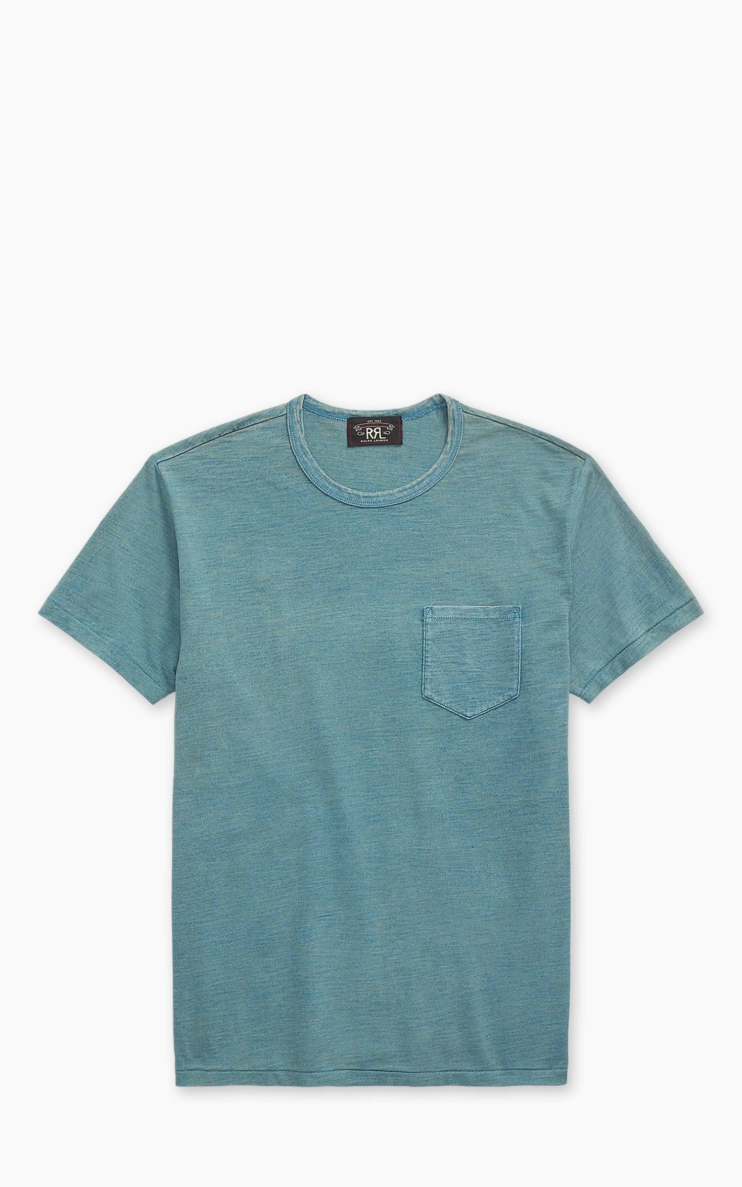 Indigo Jersey Pocket T-Shirt Washed Blue Indigo