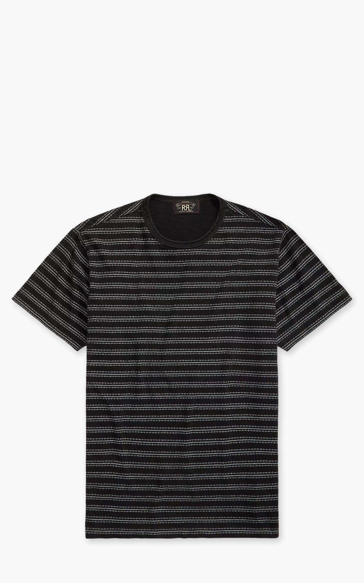 Indigo Striped Jacquard T-Shirt Black Multi
