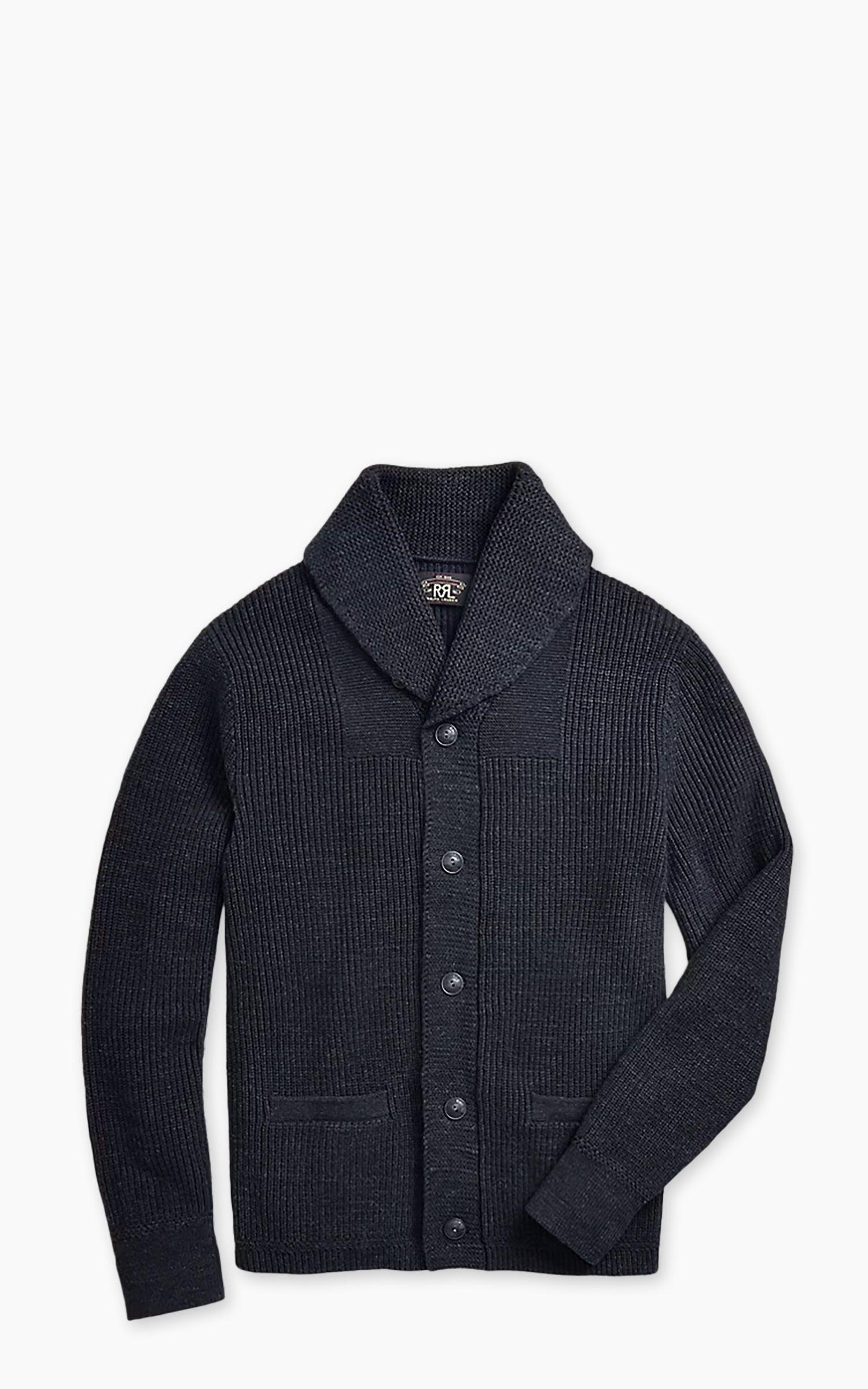 Cotton Shawl-Collar Cardigan Dark Navy Heather