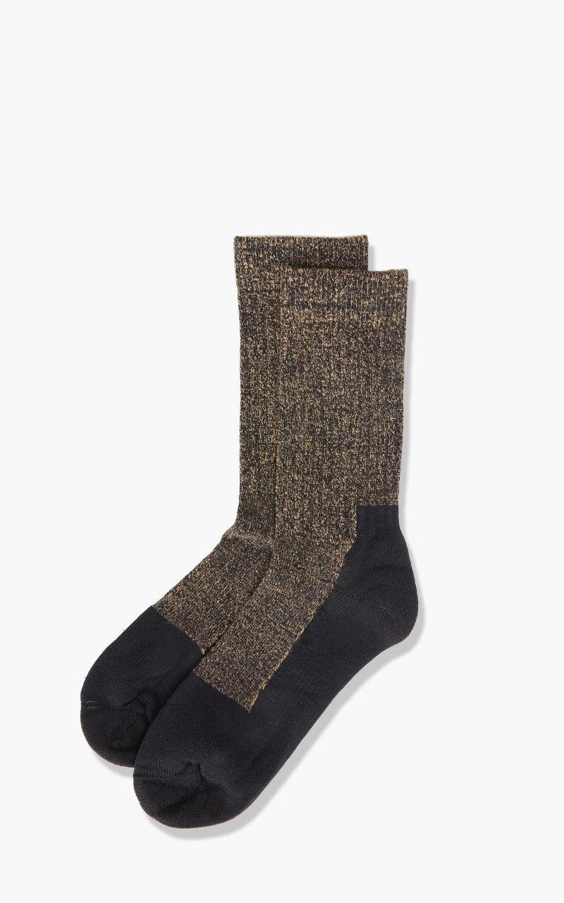 Deep Toe-Capped Wool Socks Navy Khaki