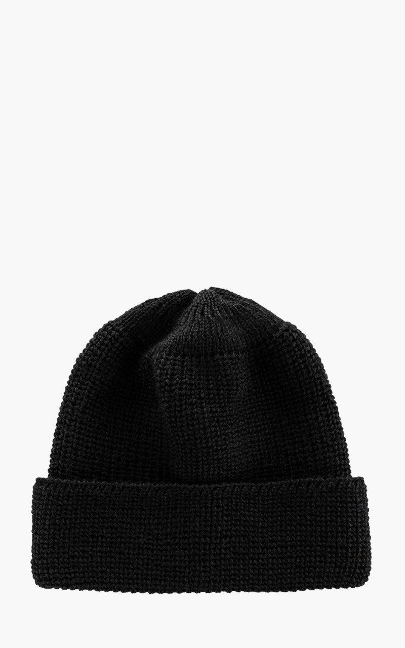 Borkum Knit Wool Beanie Black