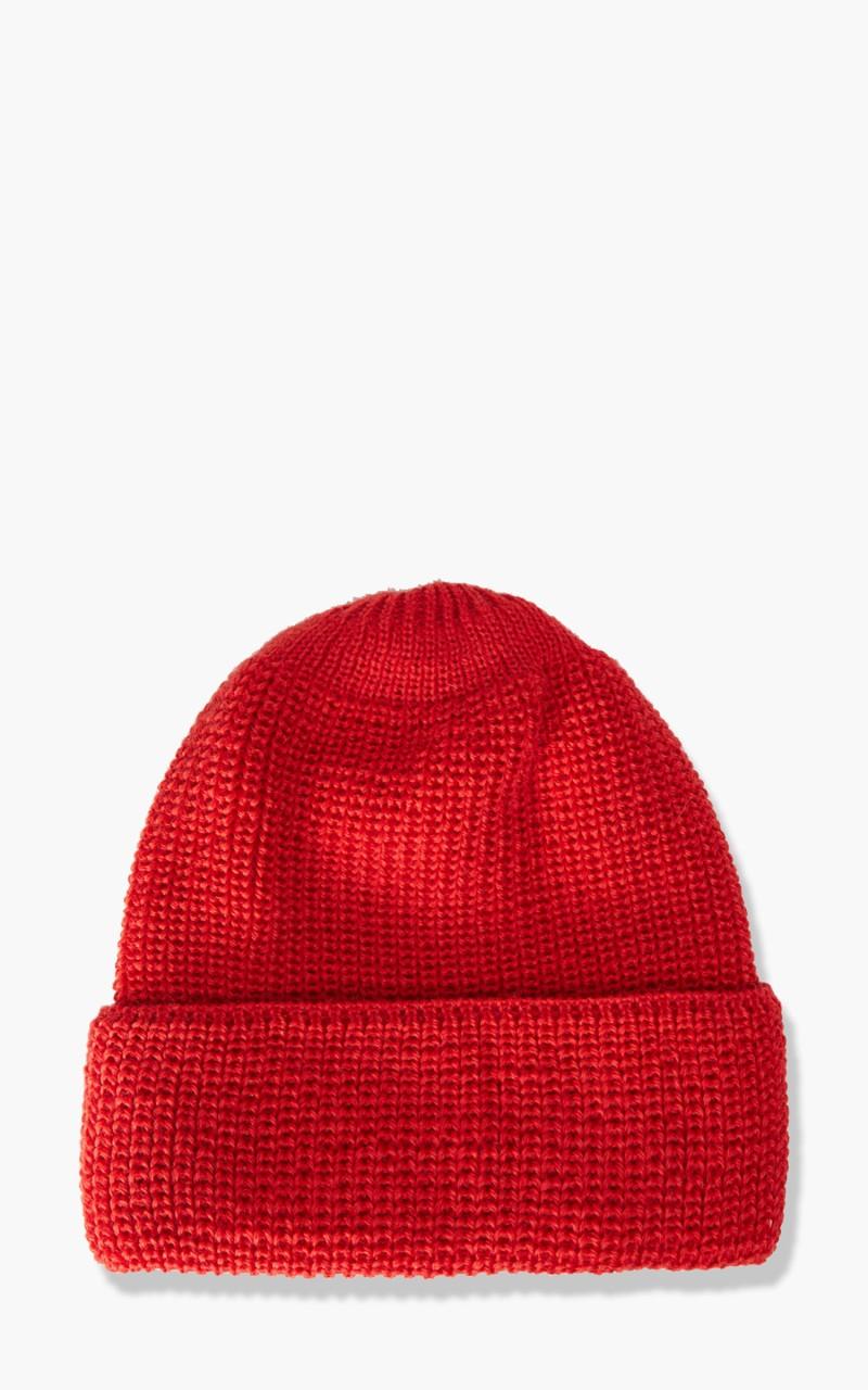 Borkum Knit Wool Beanie Red
