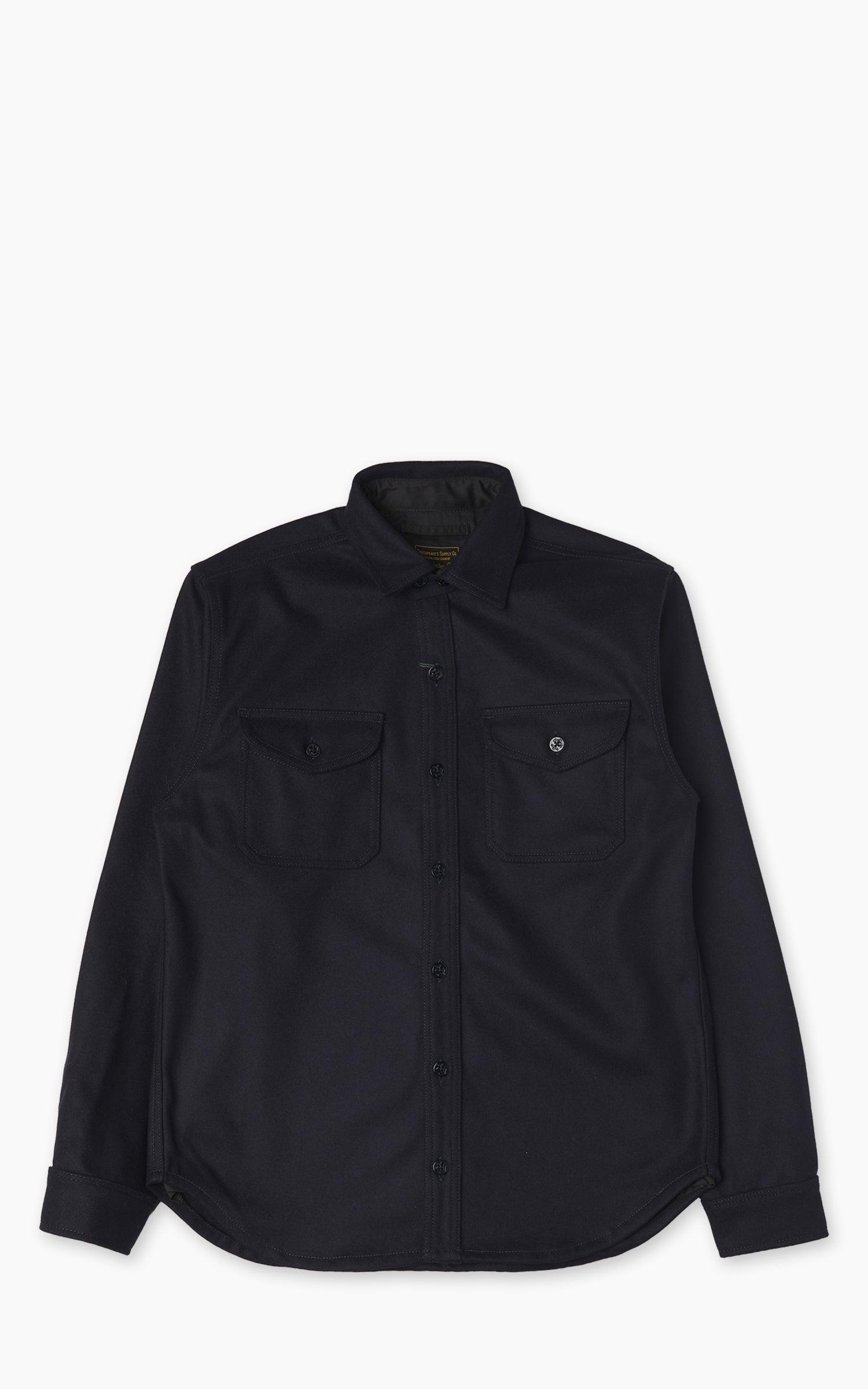 Chesapeake's Heavyweight CPO Wool Shirt Navy Blue