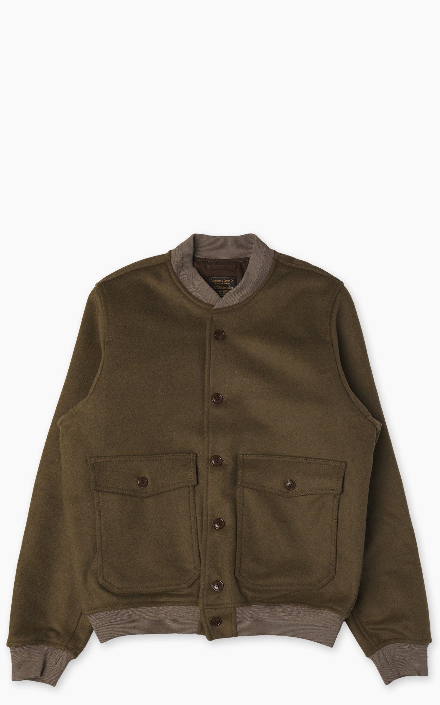 Chesapeake's A1 Wool Bomber Jacket Olive Green