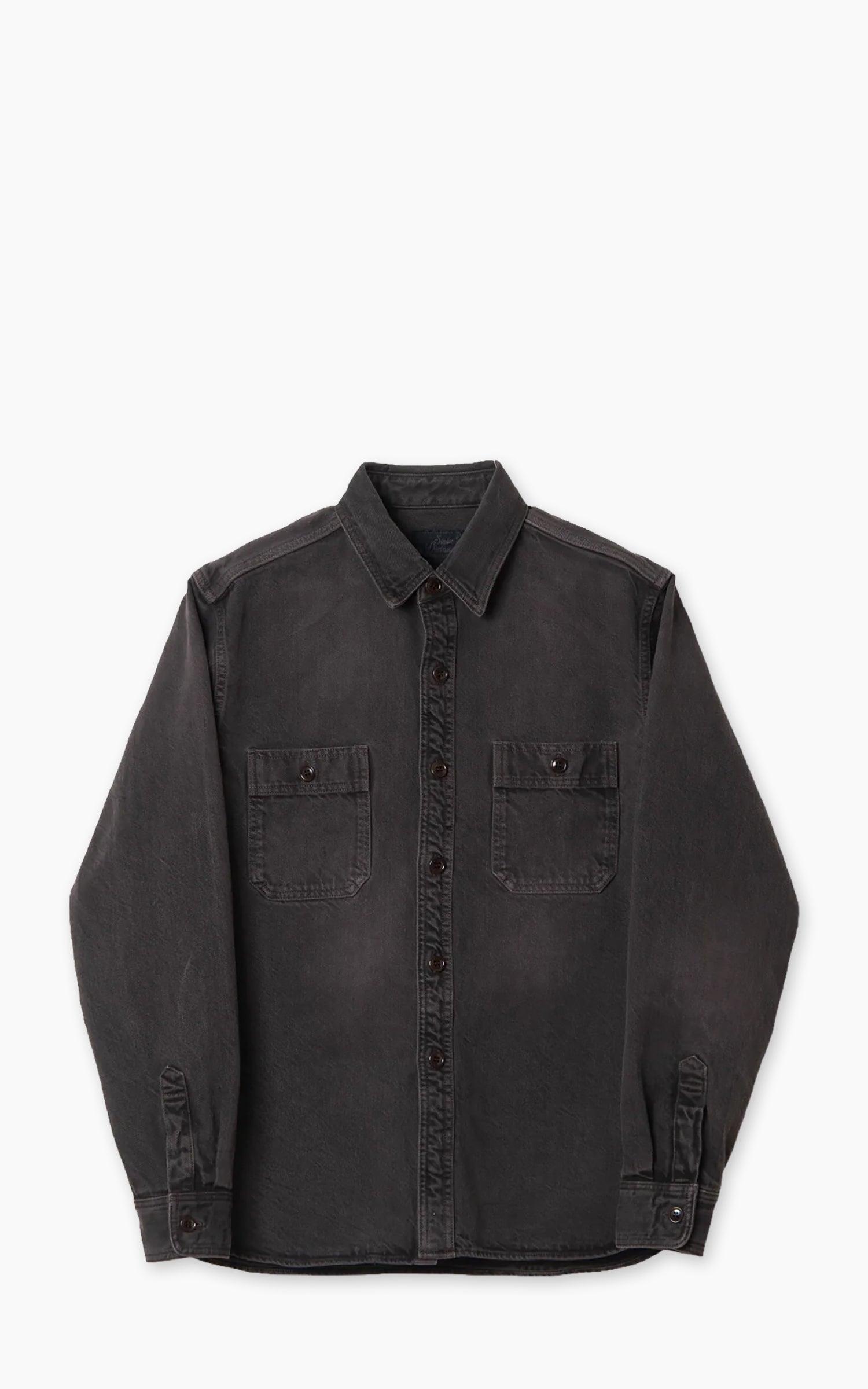D5745 Layered Color Denim Shirt Kuro-Beni