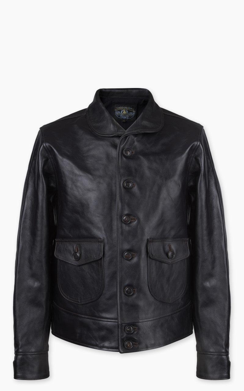 Classic 1920s Horsehide Leather Jacket Black