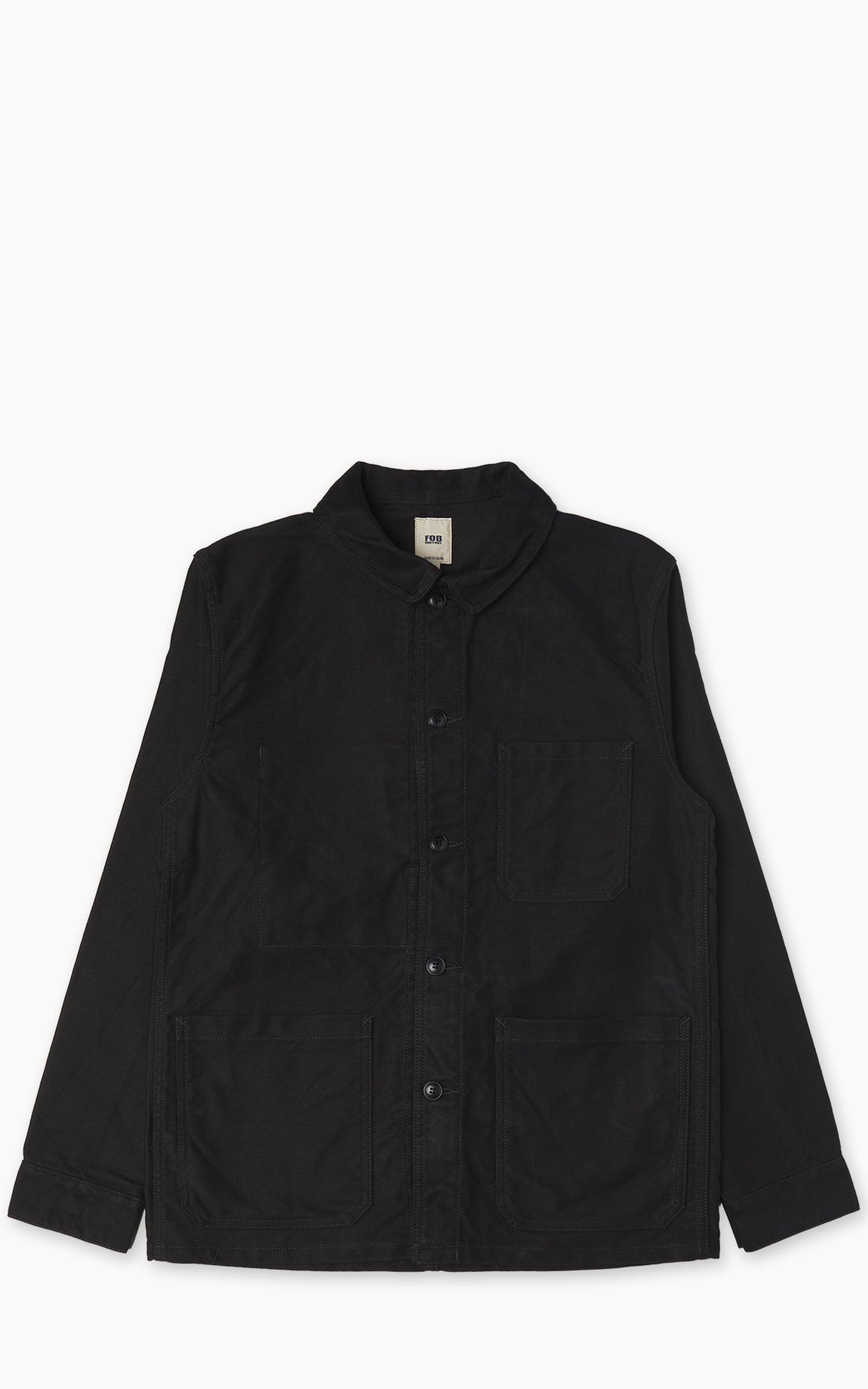 F2373 Moleskin French Work Jacket Black