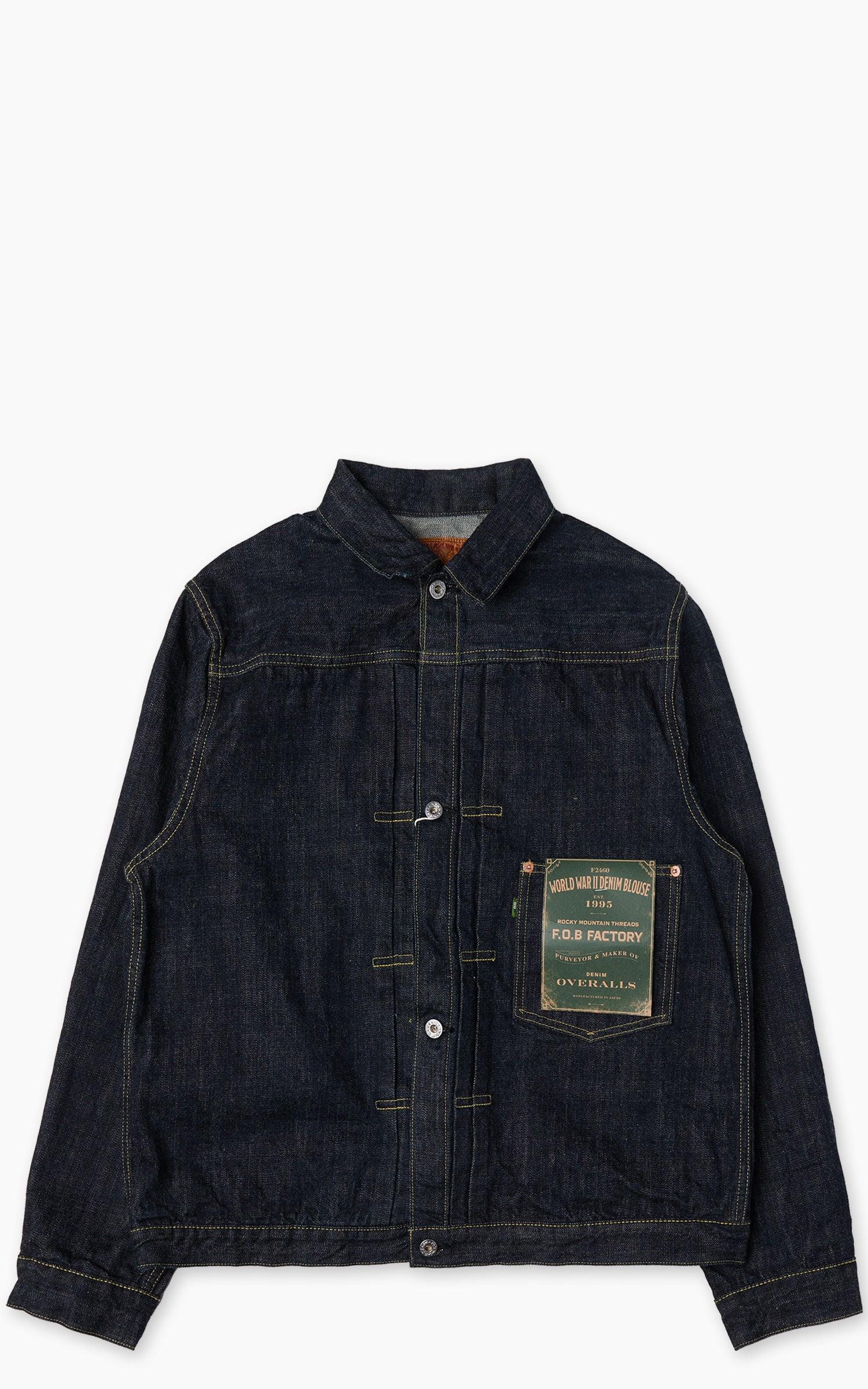 F2460 WWII Type 1 Selvedge Denim Jacket Rinsed Indigo