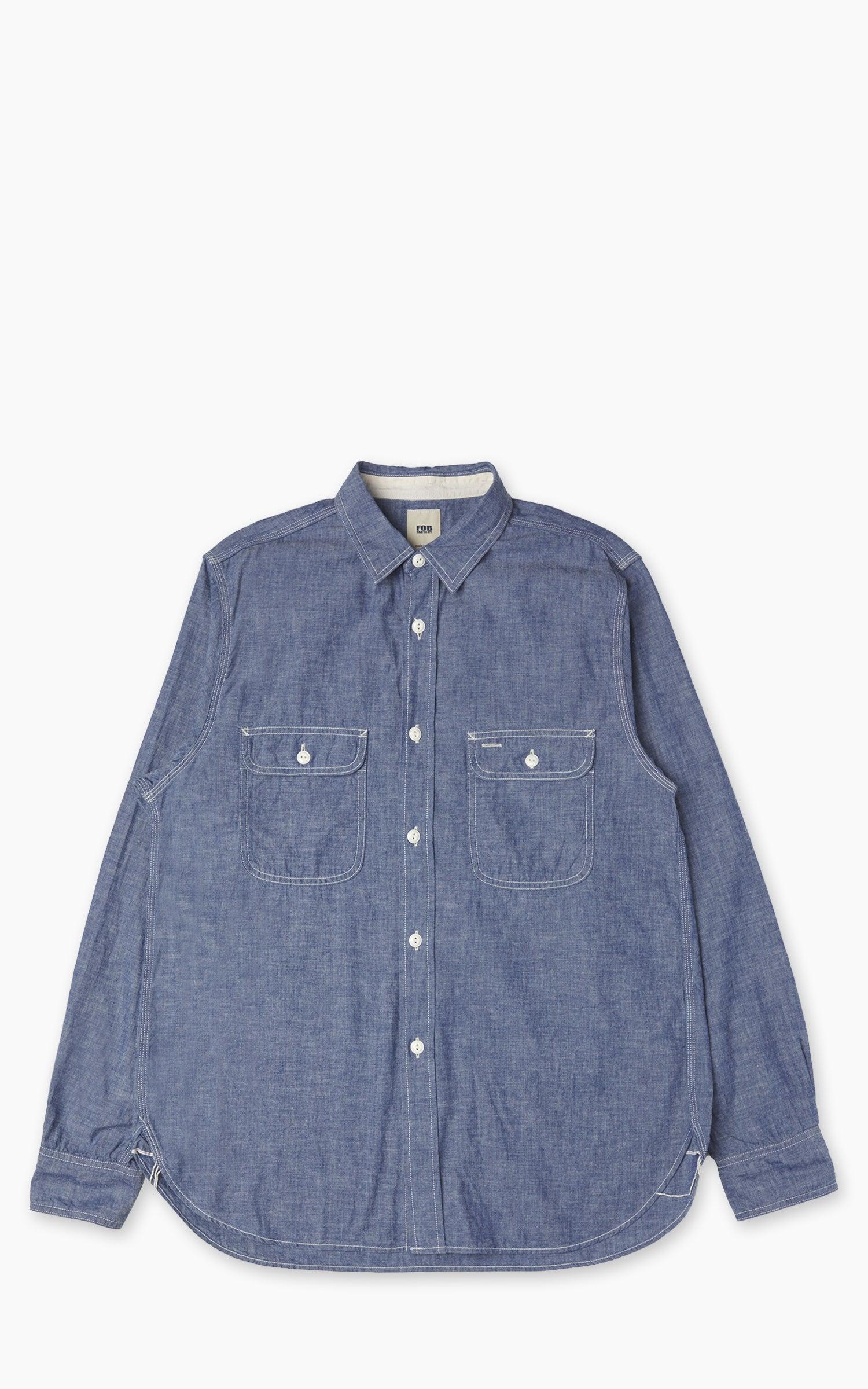 F3494 Selvedge Chambray Work Shirt Blue
