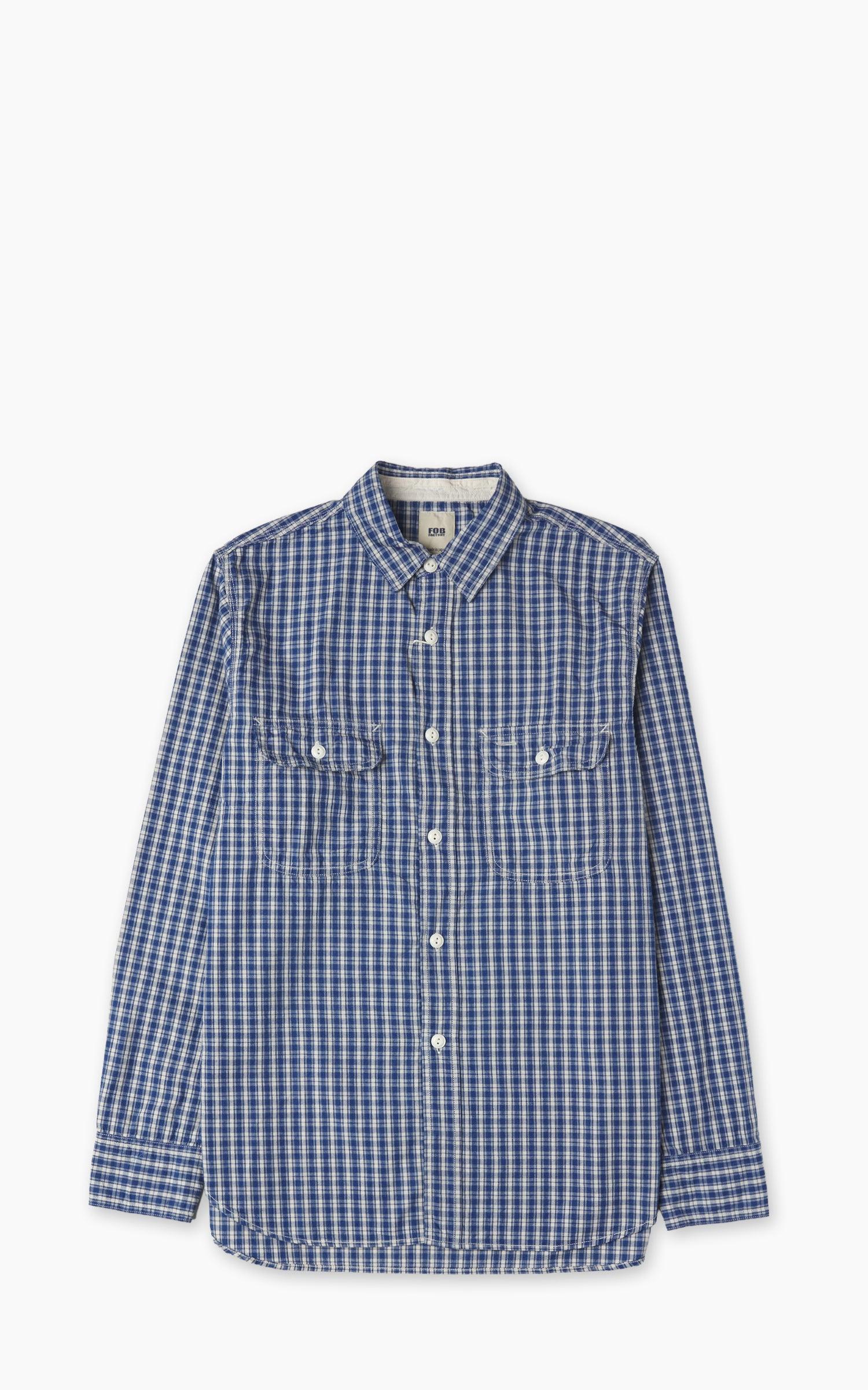 F3516 Work Shirt Indigo Check