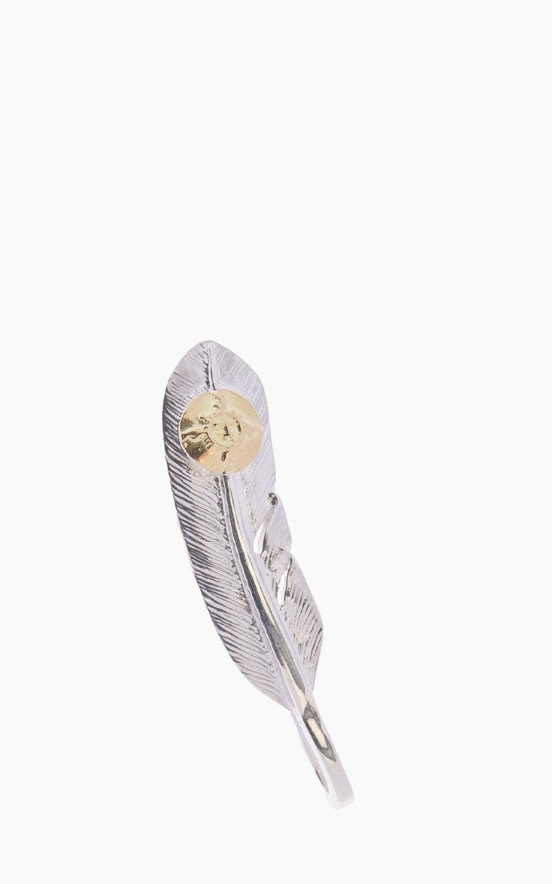 P-005L (S) Feather Pendant Silver With K18