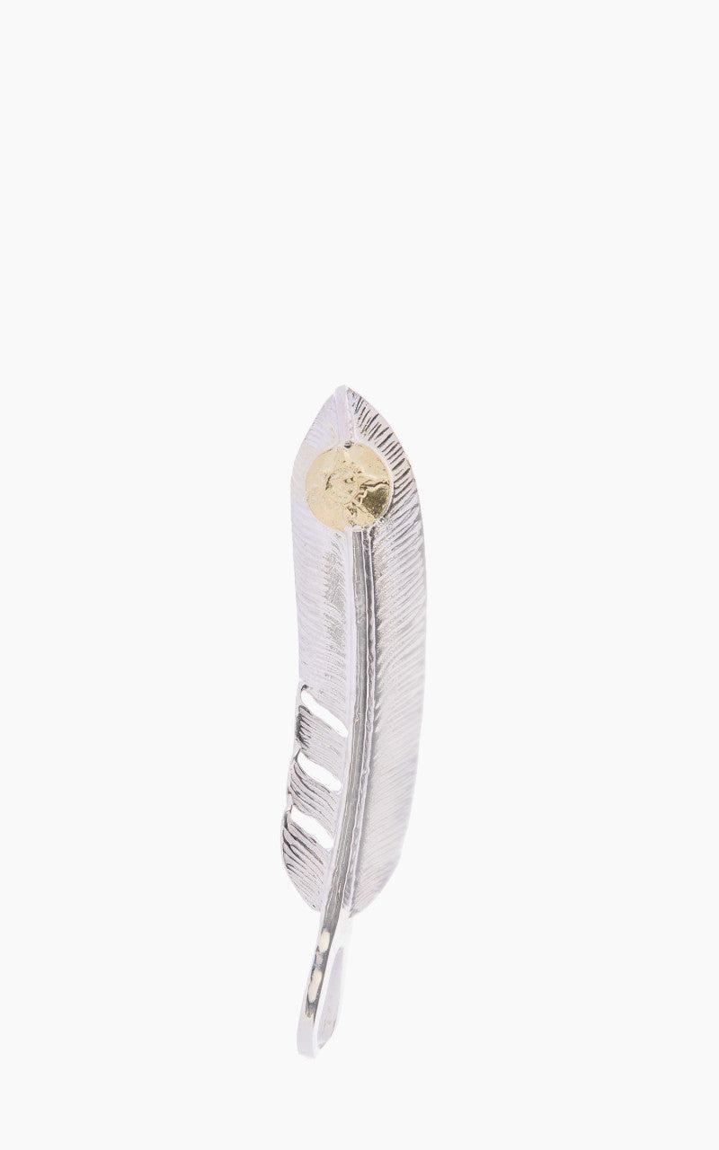 P-520R (M) Feather Pendant Silver With K18