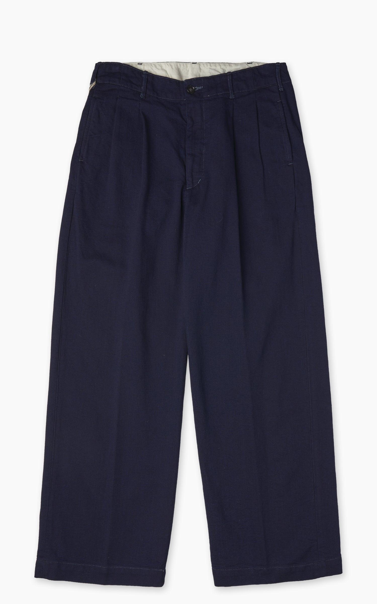 Fullcount 1146-1 Indigo Pique Wide Tuck Trouser Indigo Blue