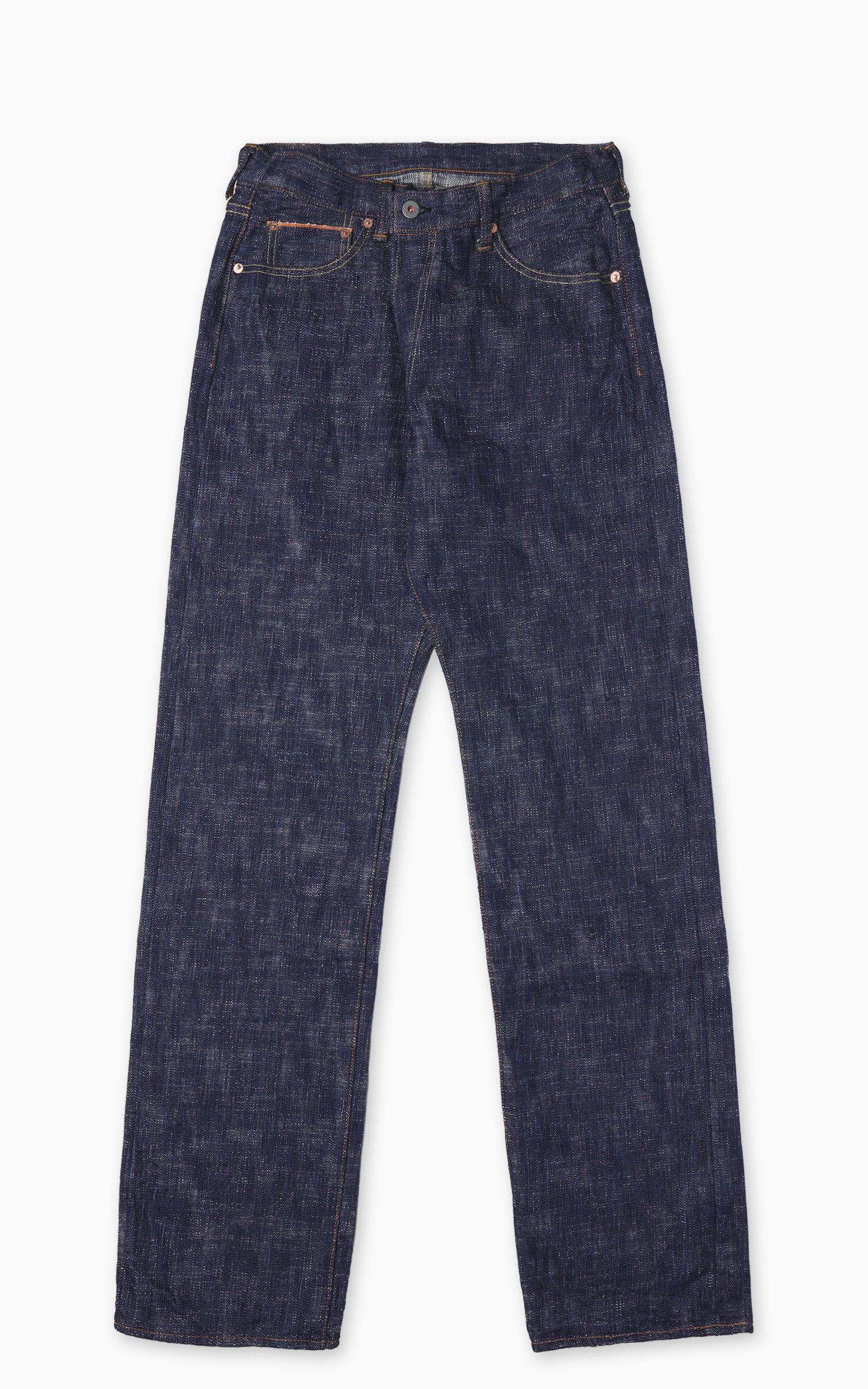 Skein Dyed Slim Straight Jeans Green/Indigo 15oz