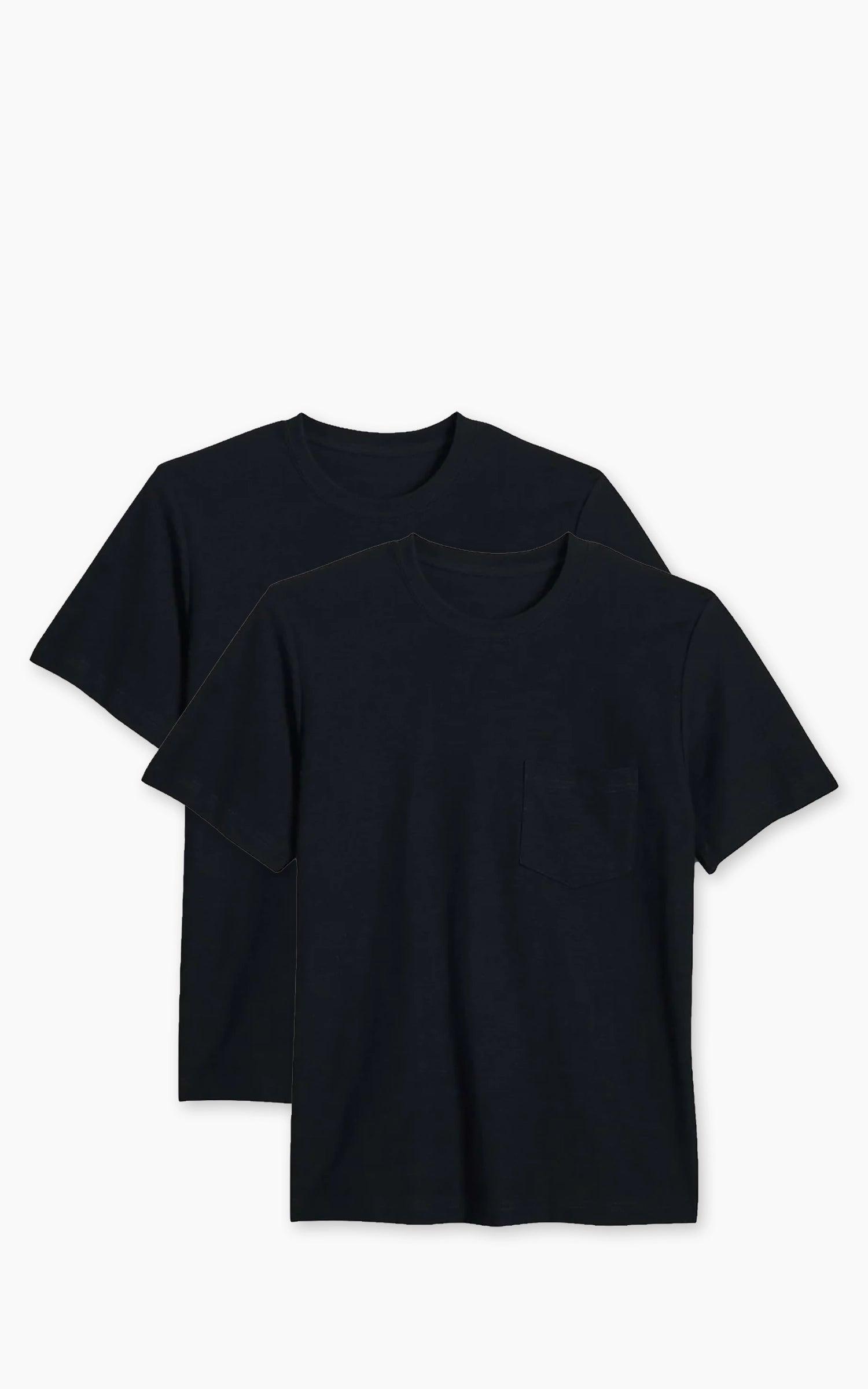 Slub Pocket T-Shirt 2-Pack Black