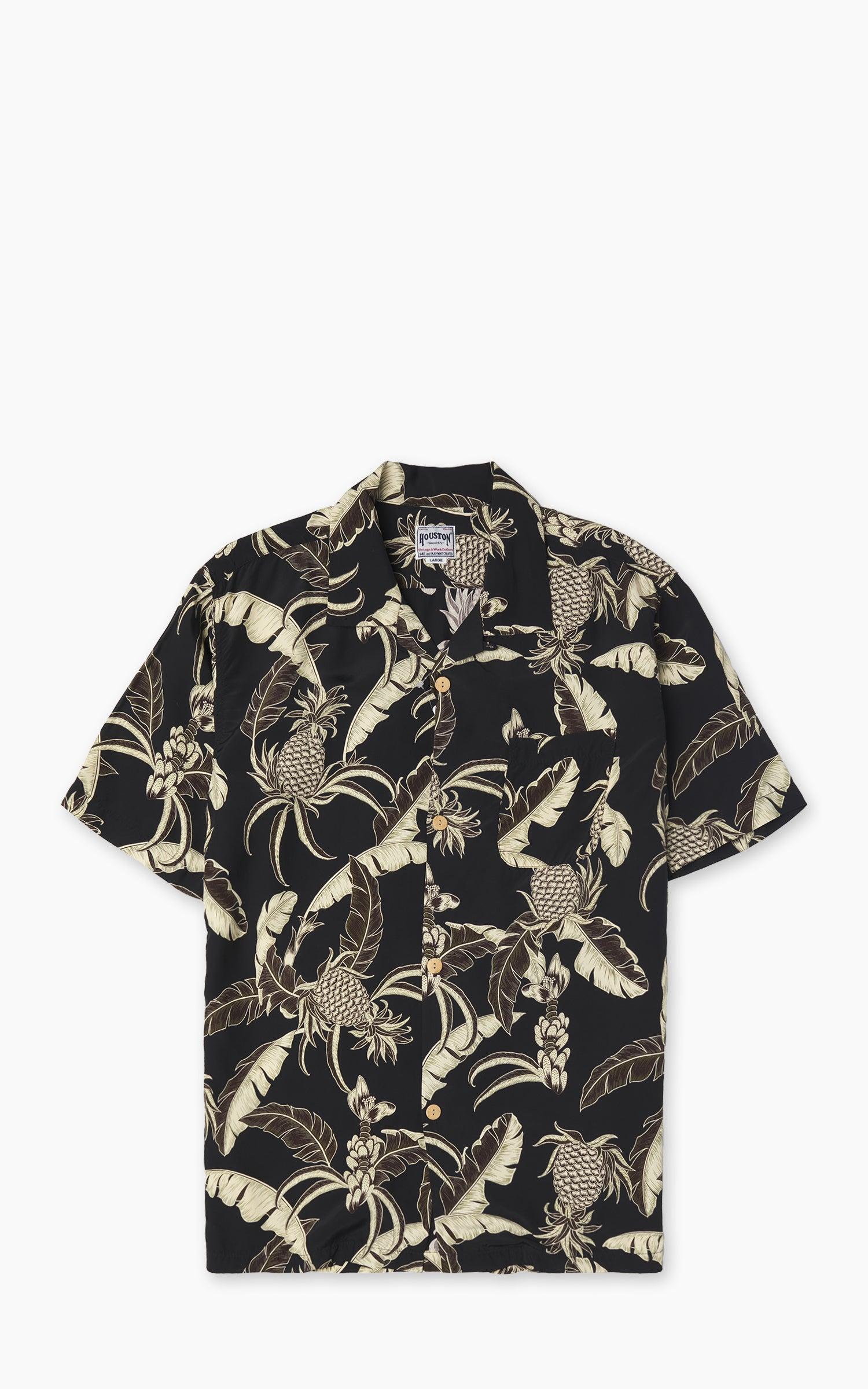 (Pineapple) Rayon Aloha Shirt Black
