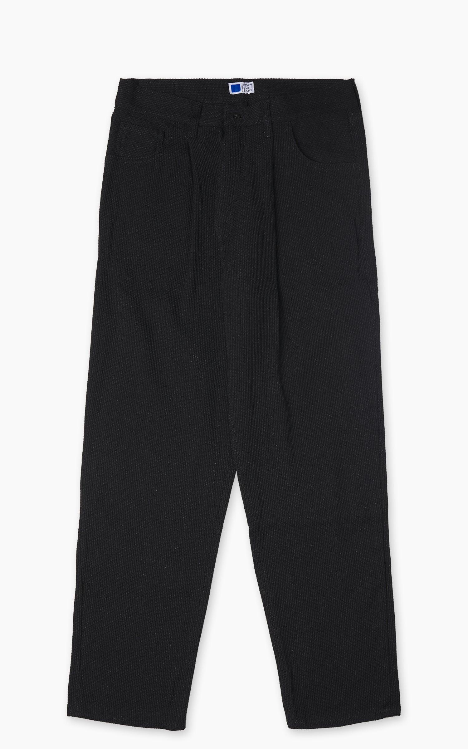 JBJE1525 Sashiko Wide Tapered Pants Black