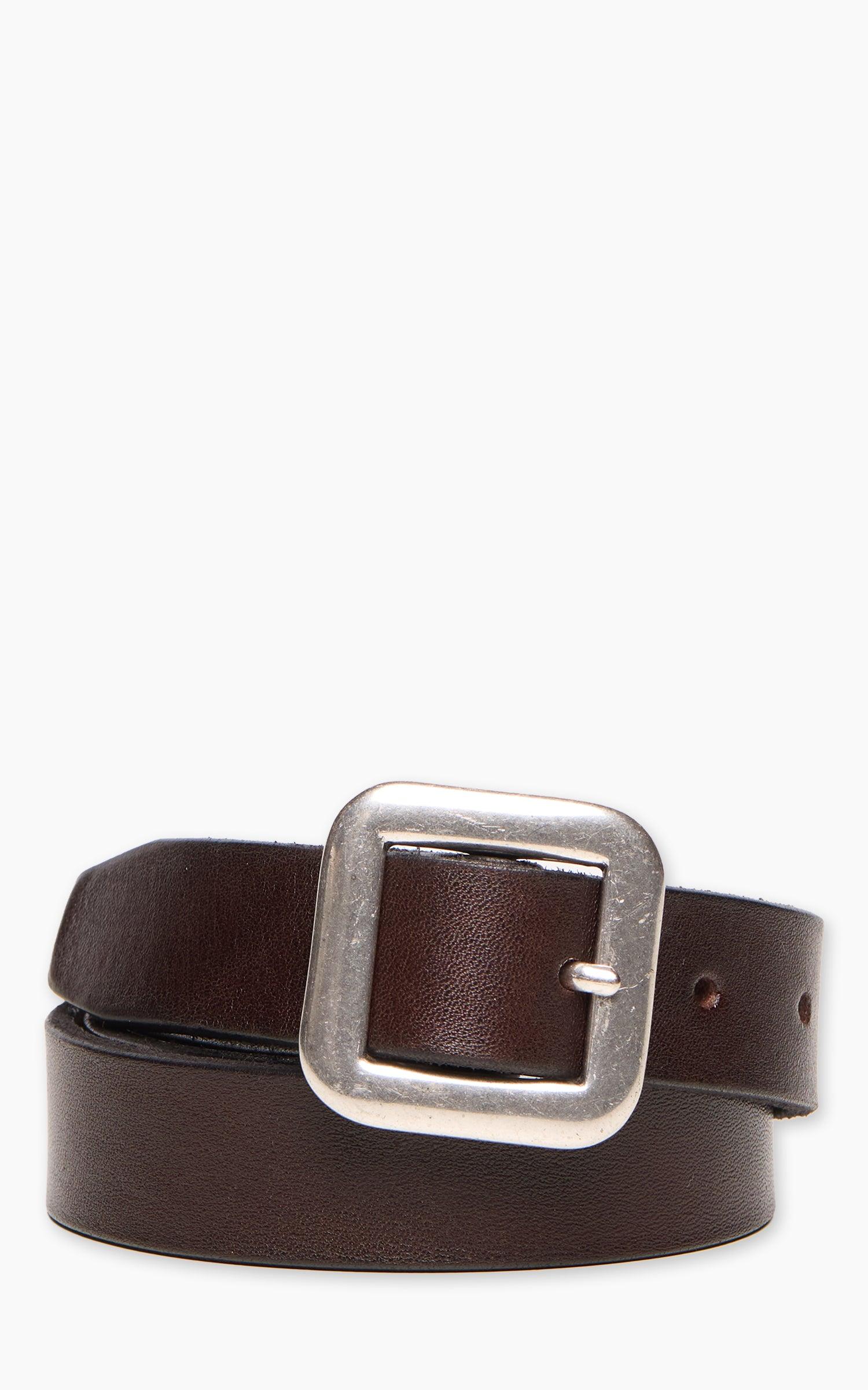 Heavy Square Buckle Belt 3cm Dark Brown