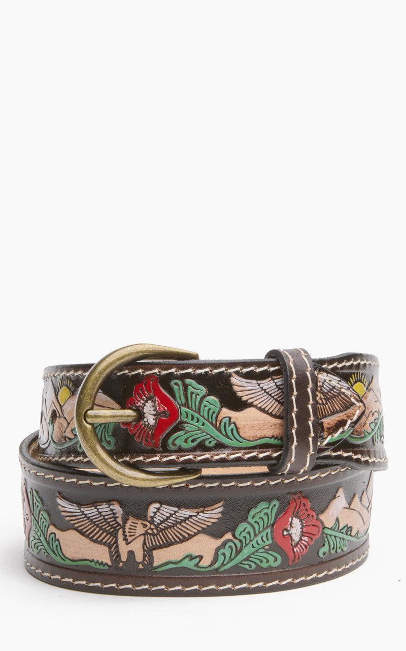 Half Round Buckle Belt Painted Eagle
