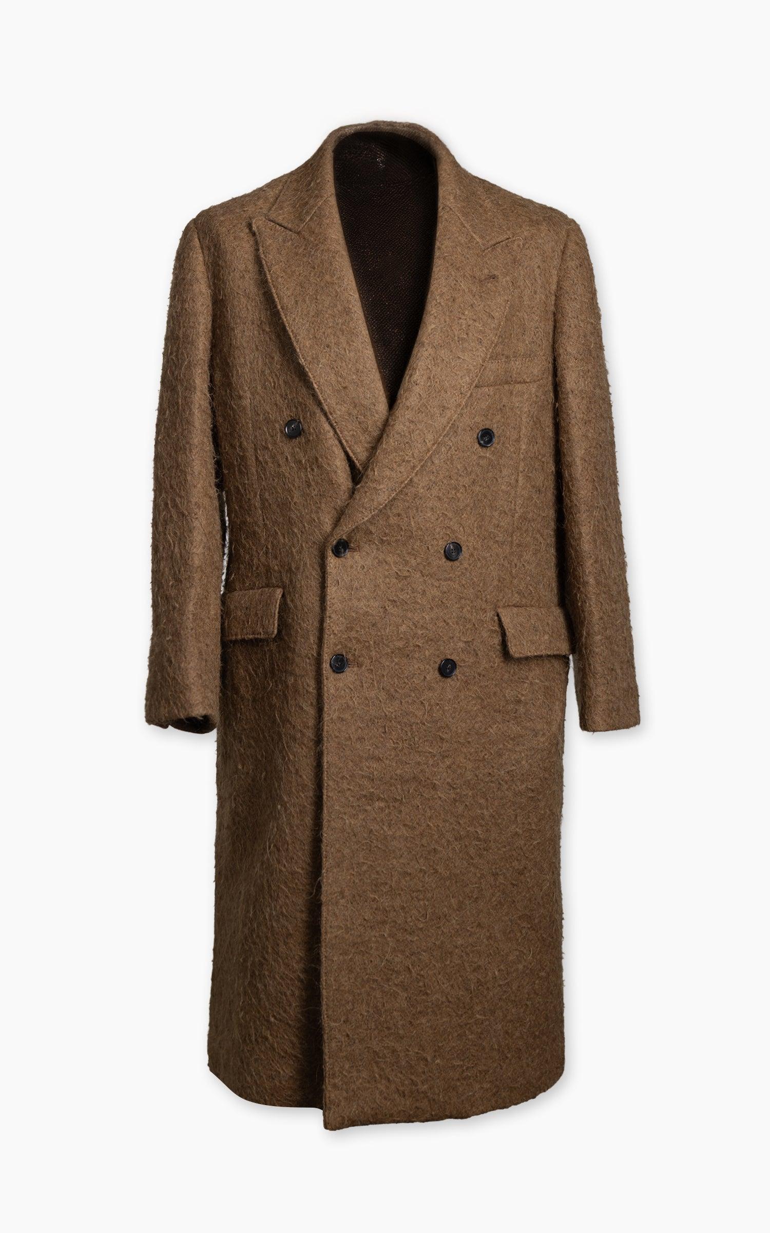 Double-Breasted Coat Napping Wool Cloth Top Khaki