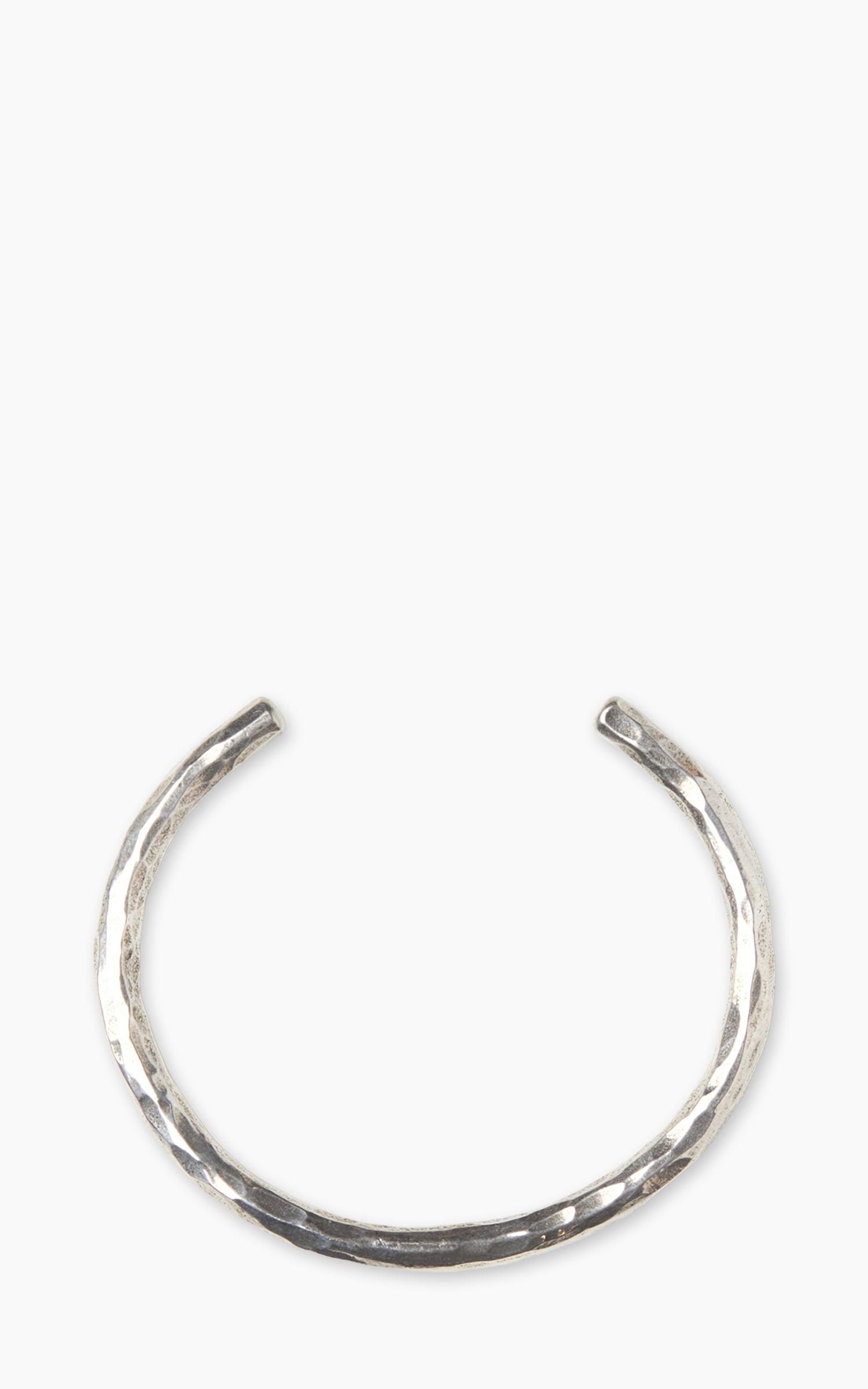 BN500R Tsuchime Round Bangle Plated Silver