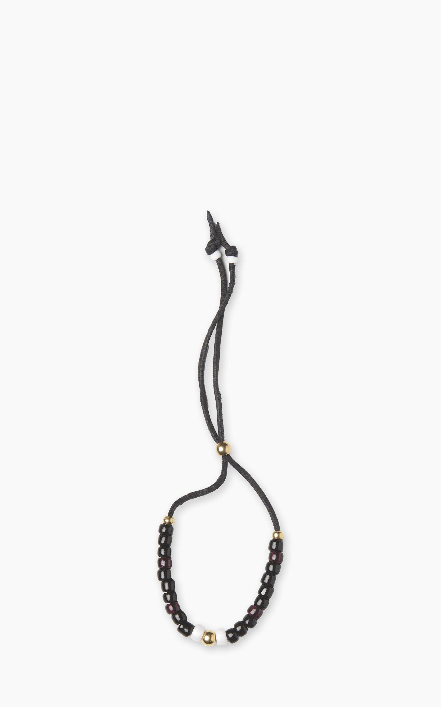 BRL7003 Japanese Beads Bracelet Black And Dark Cherry/Off-White
