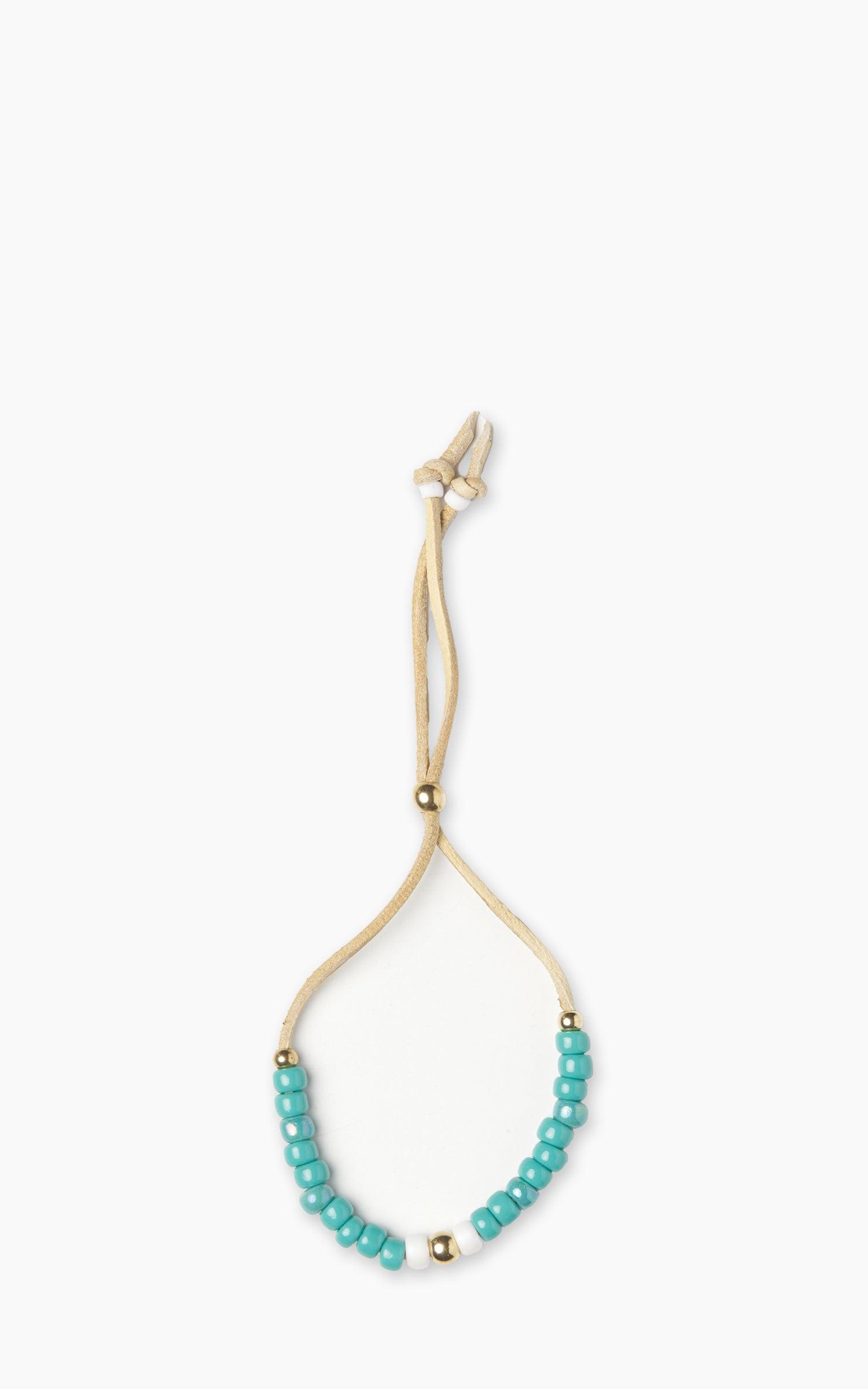 BRL7006 Japanese Beads Bracelet Turquoise-Green/Off-White
