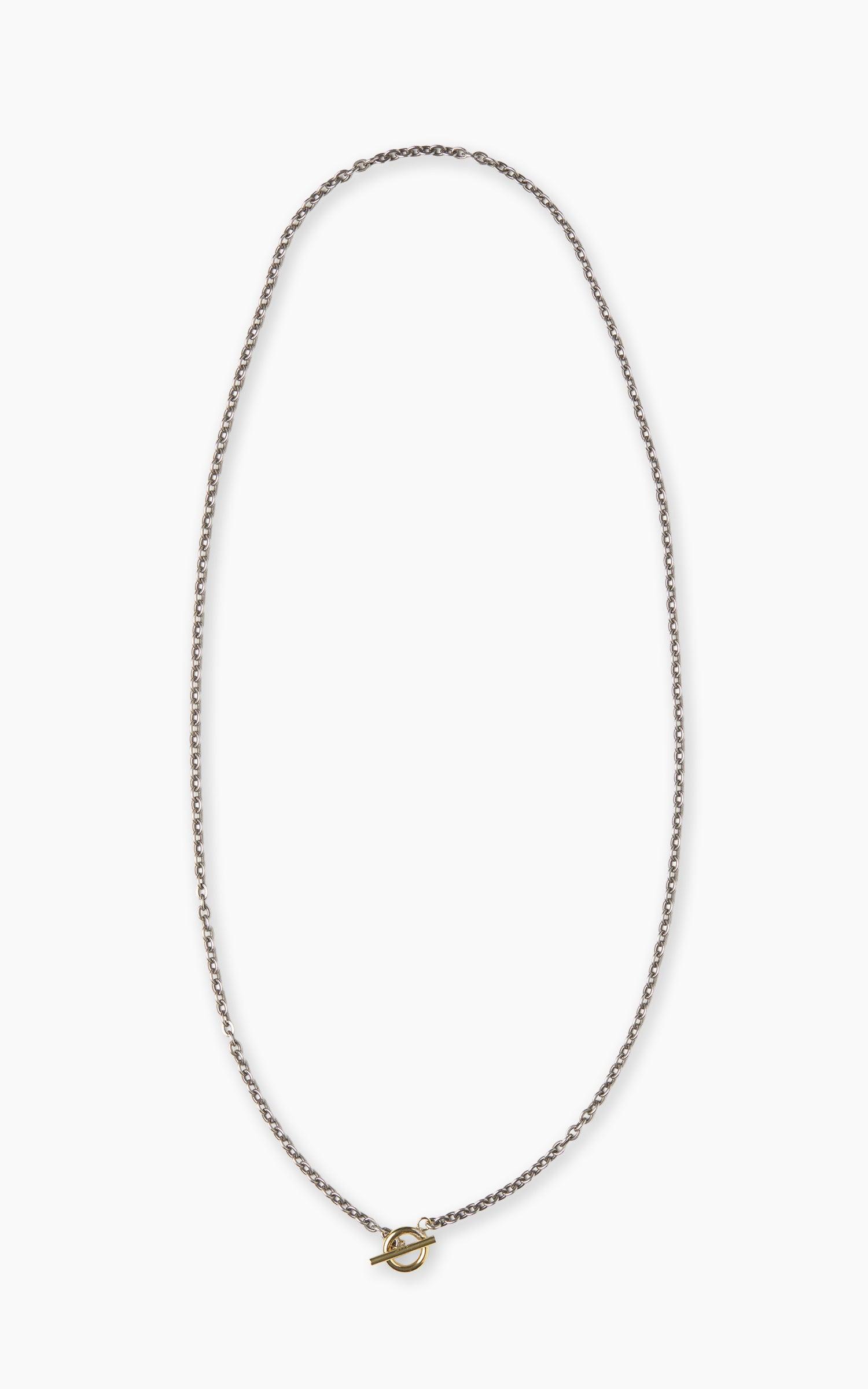 BRN800 Classic Brass Necklace Plated Silver