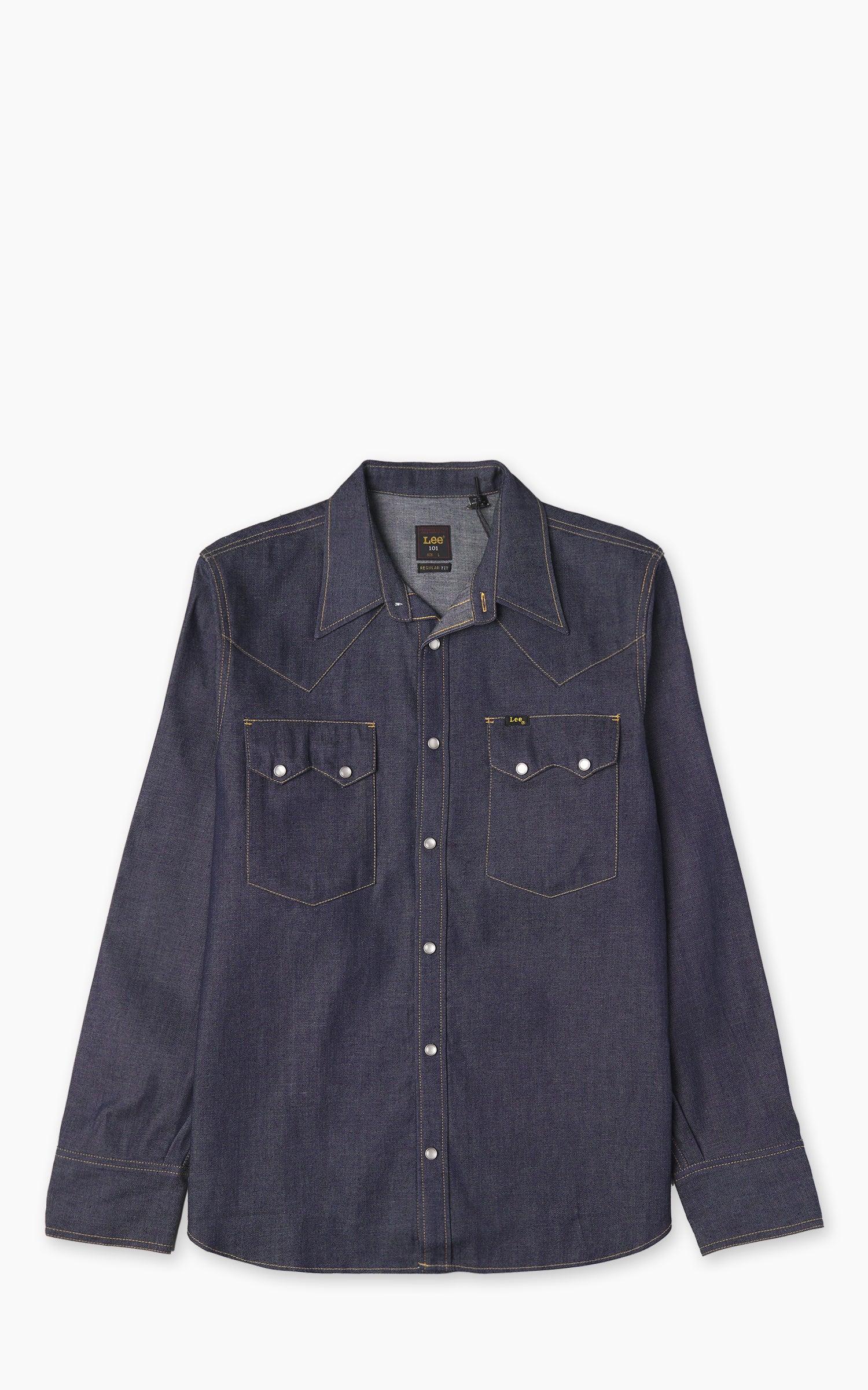 50s Western Shirt Dry Blue
