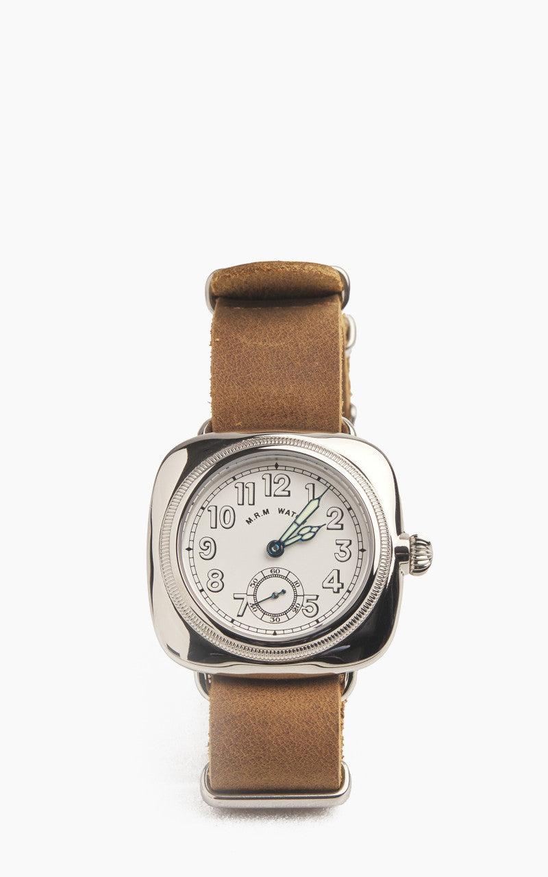 Cushion Military Watch Leather Strap White